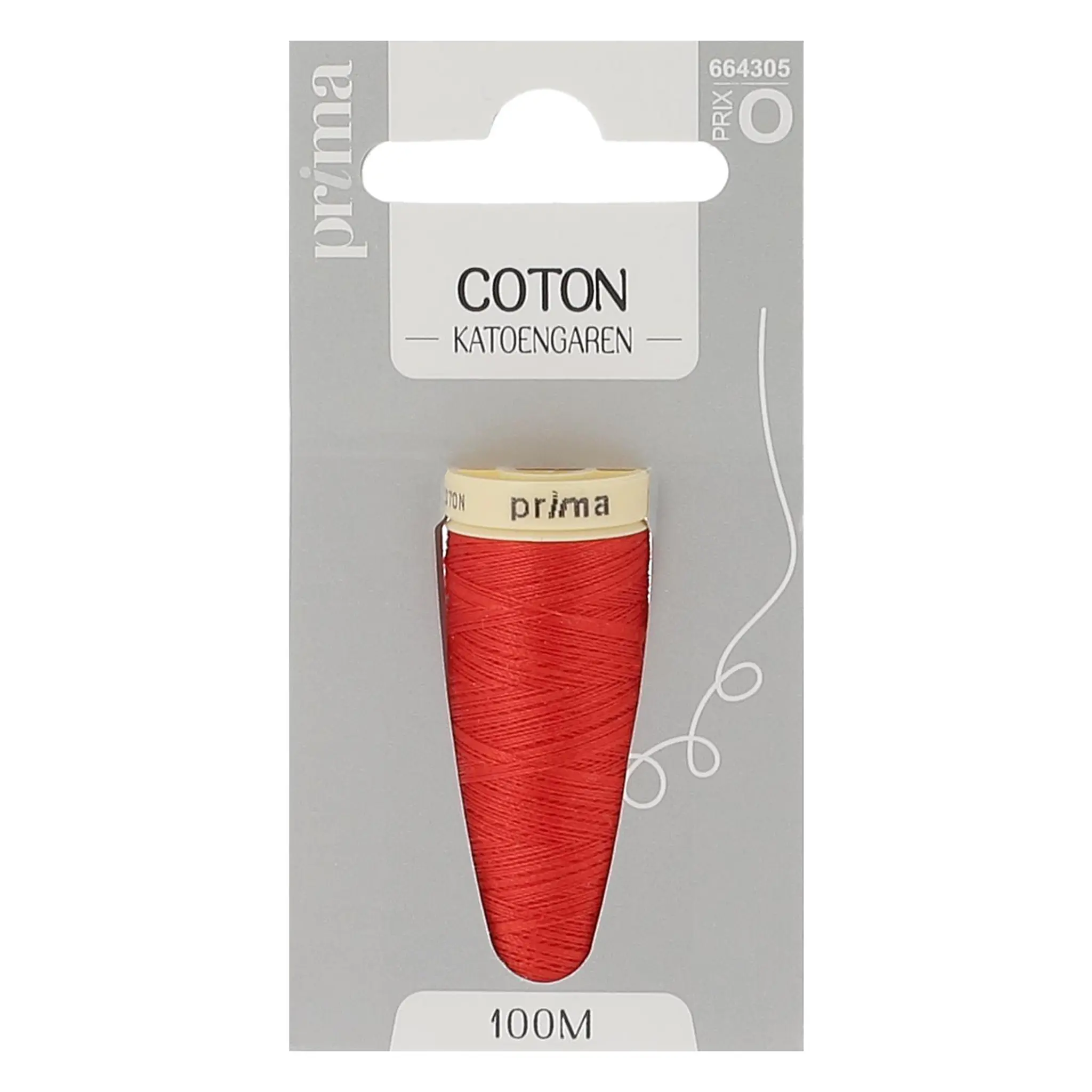 PRIMA Fil coton moyen rouge 100m