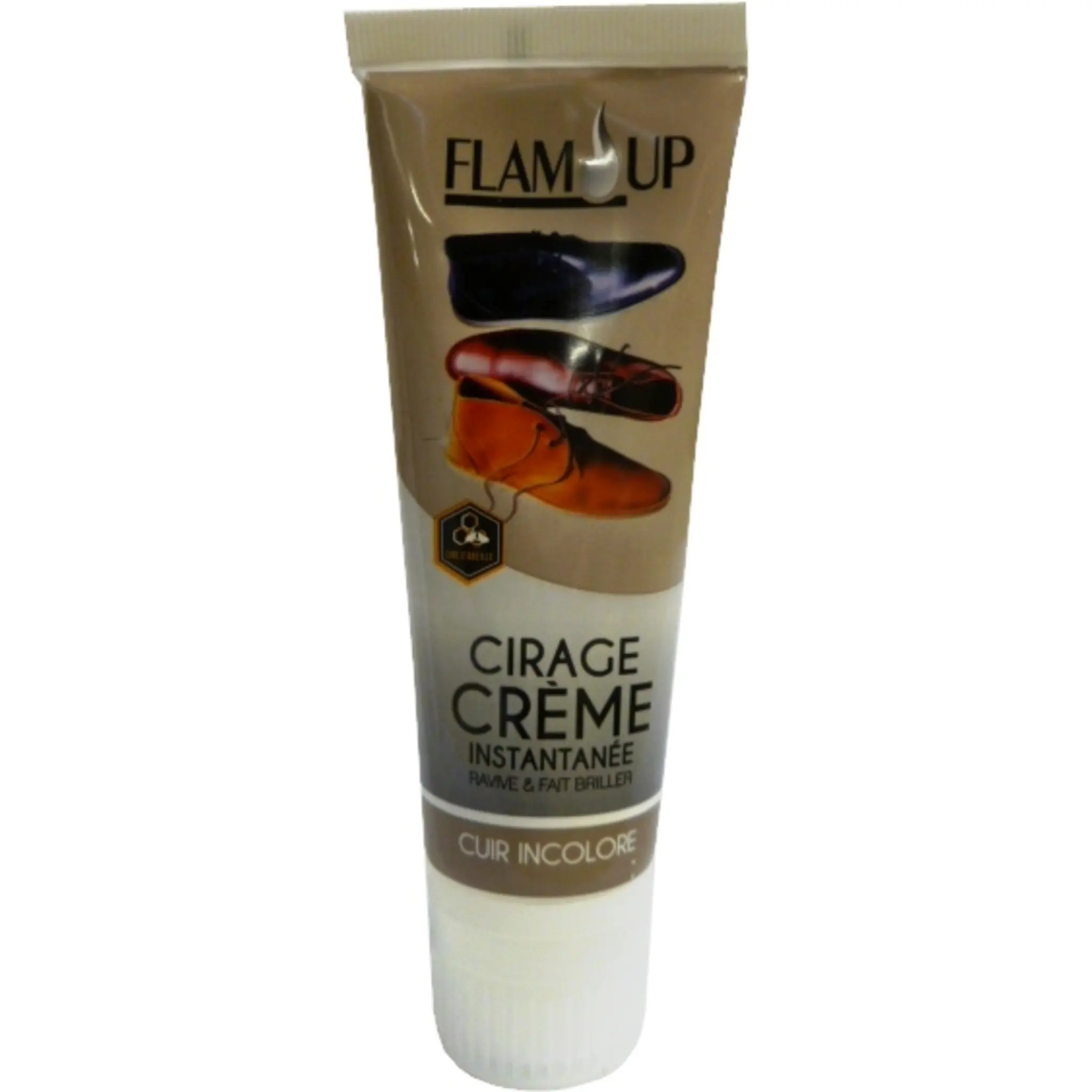 FLAM'UP Cirage crème cuir incolore