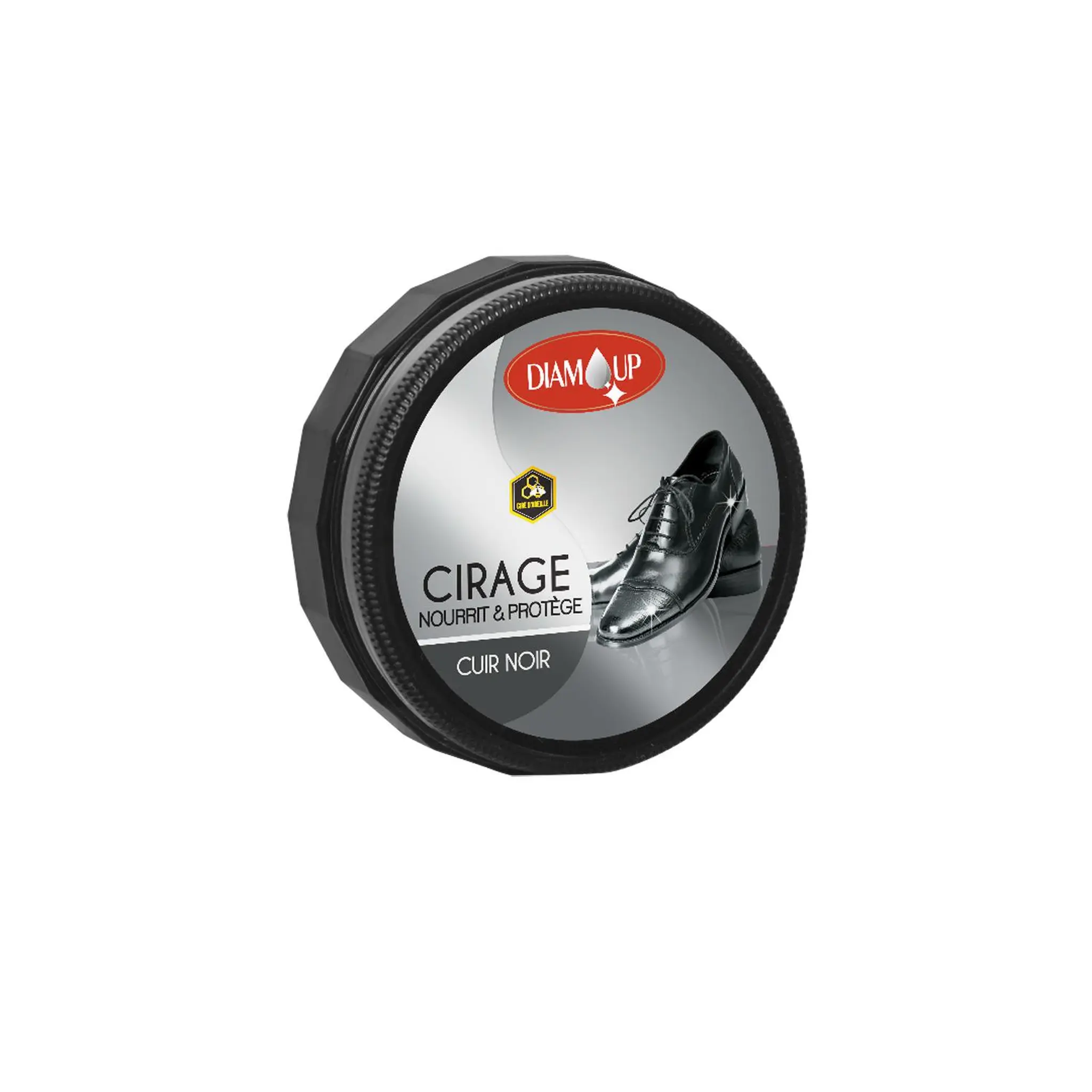 DIAM UP Boîte de cirage en crème cuir noir