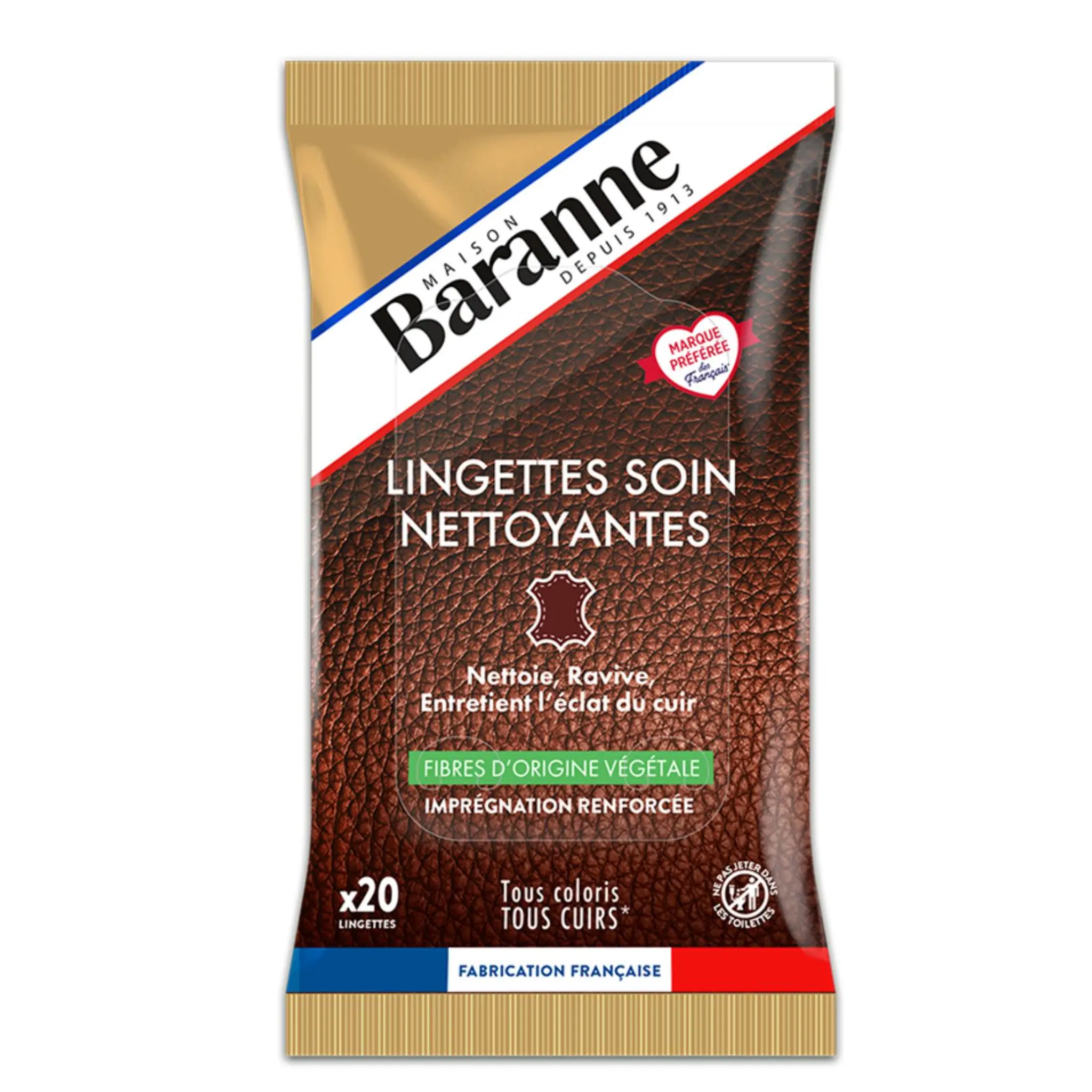 BARANNE Lingettes soin nettoyantes ravive , entretient l'éclat du cuir