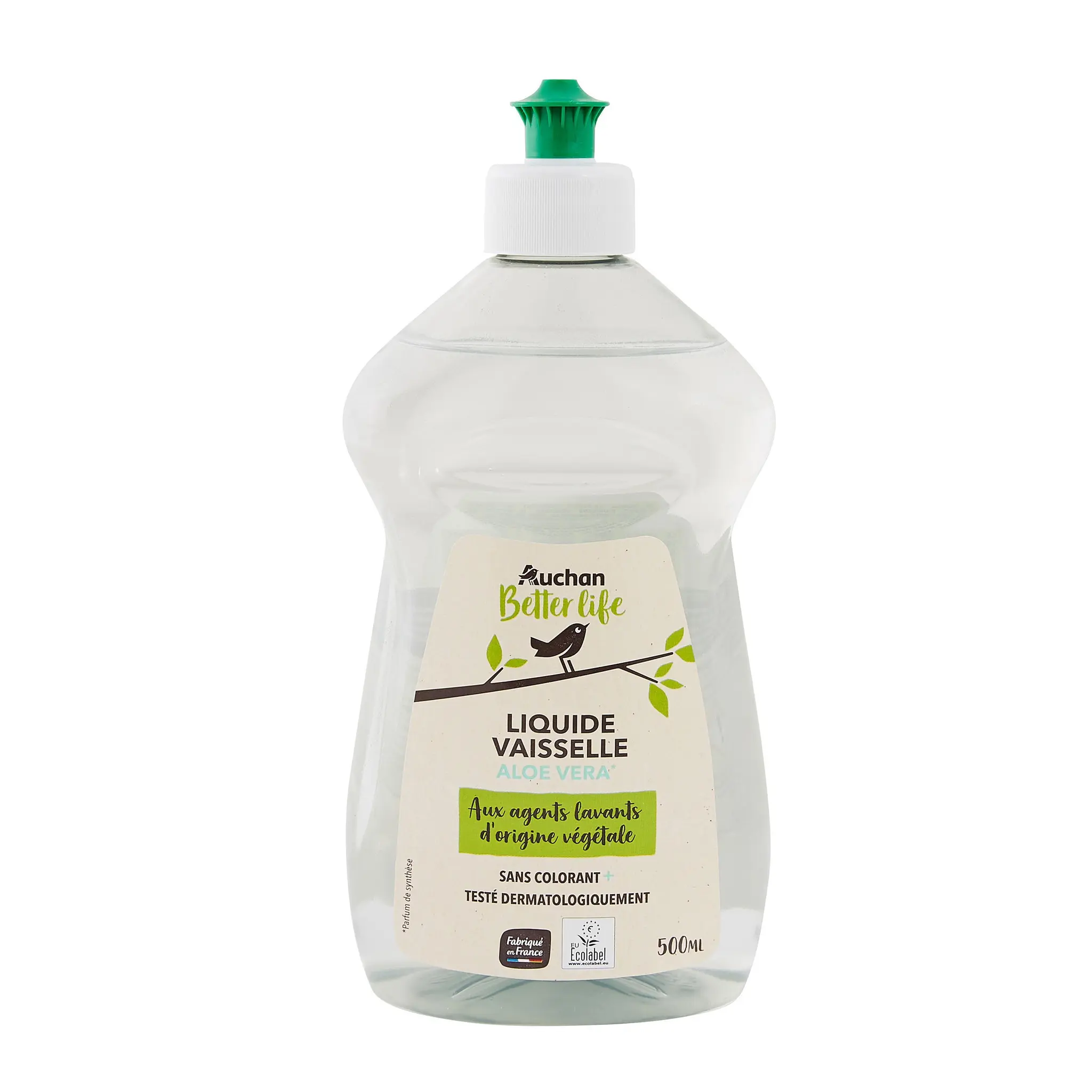 AUCHAN BETTER LIFE Liquide vaisselle dégraissant aloe vera