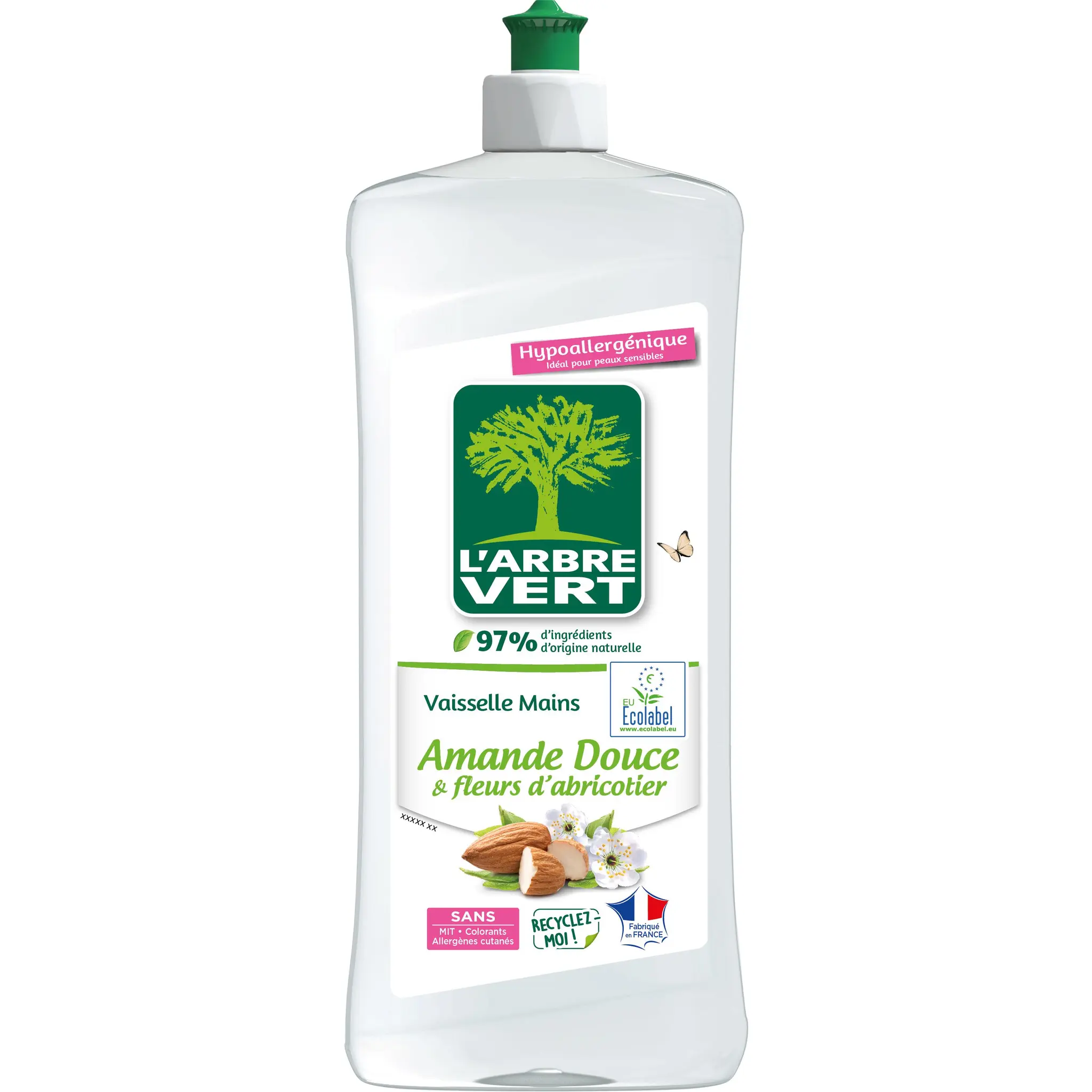 L'ARBRE VERT Liquide vaisselle mains amande douce et fleurs d'abricotier