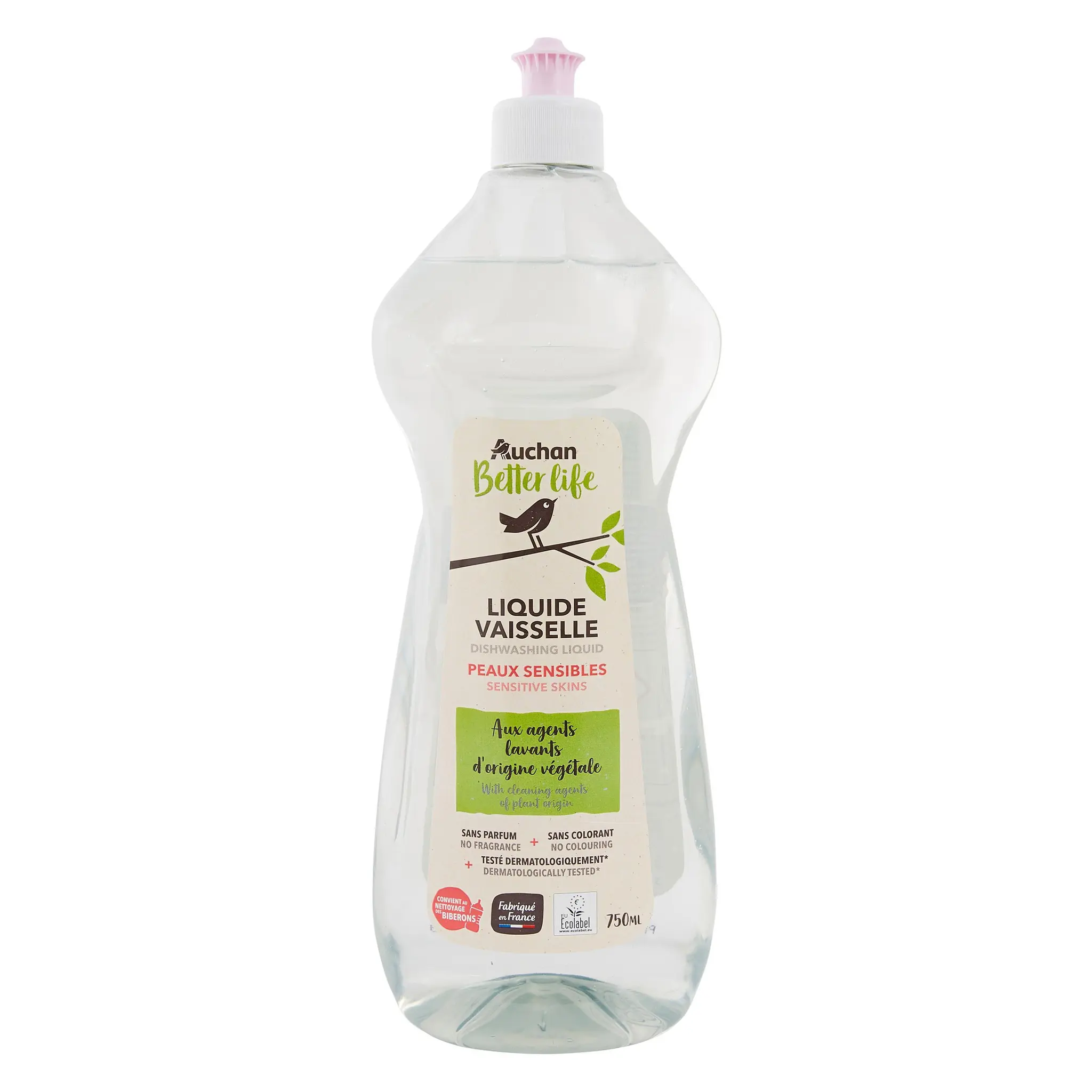 AUCHAN BETTER LIFE Liquide vaisselle peaux sensibles