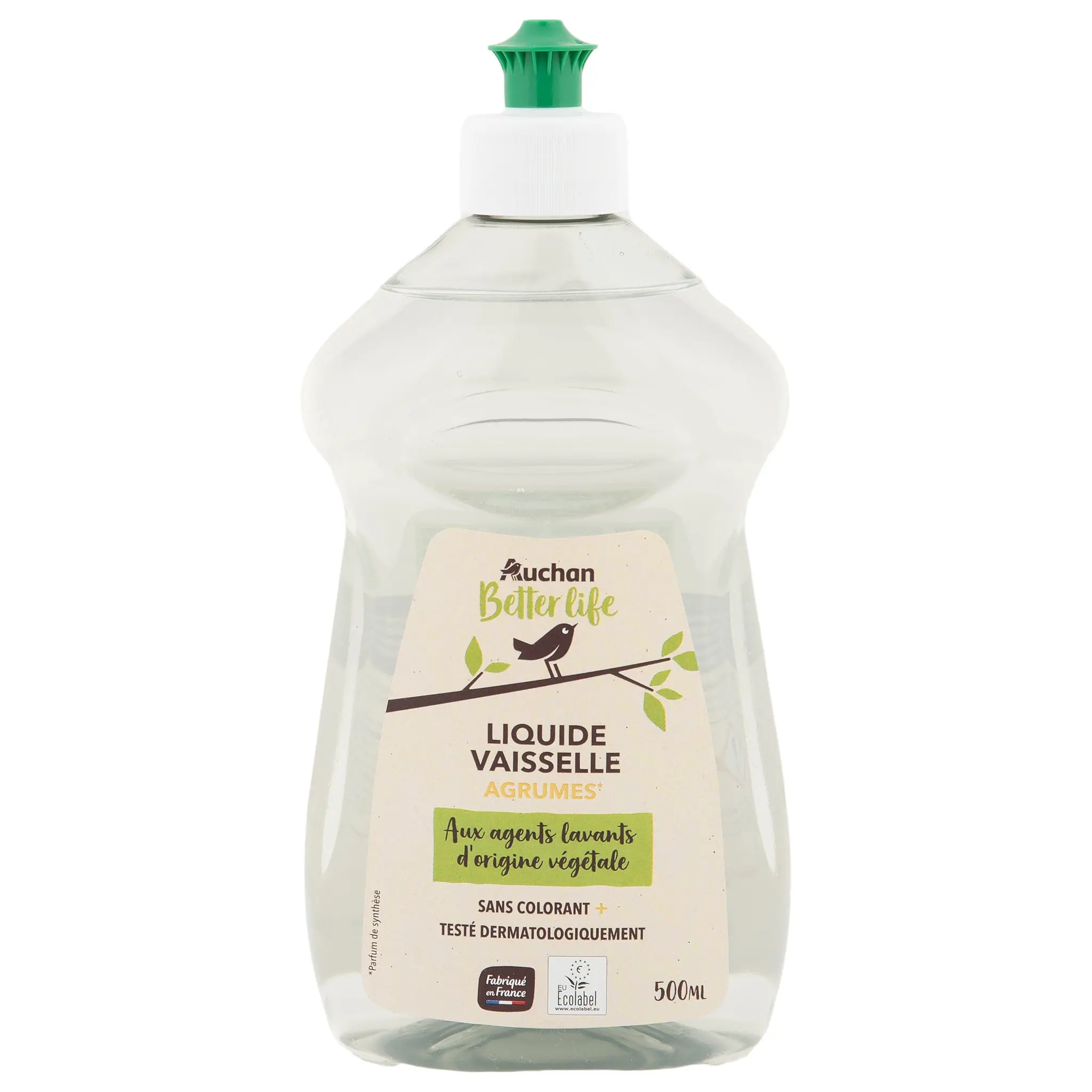 AUCHAN BETTER LIFE Liquide vaisselle dégraissant agrumes