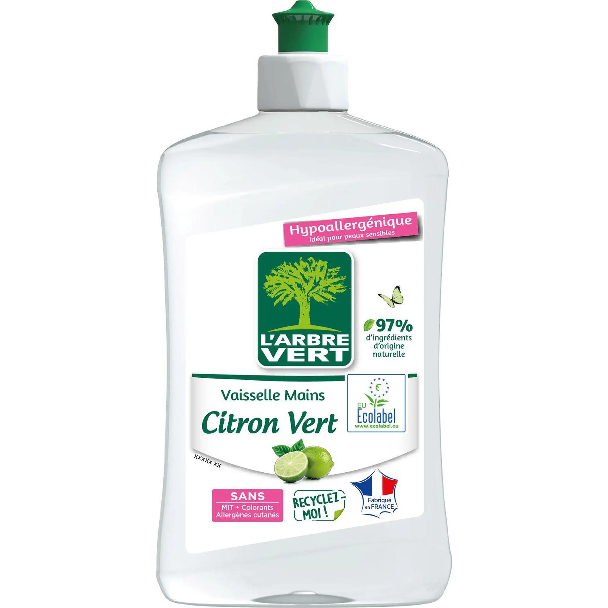 L'ARBRE VERT Liquide vaisselle mains citron vert