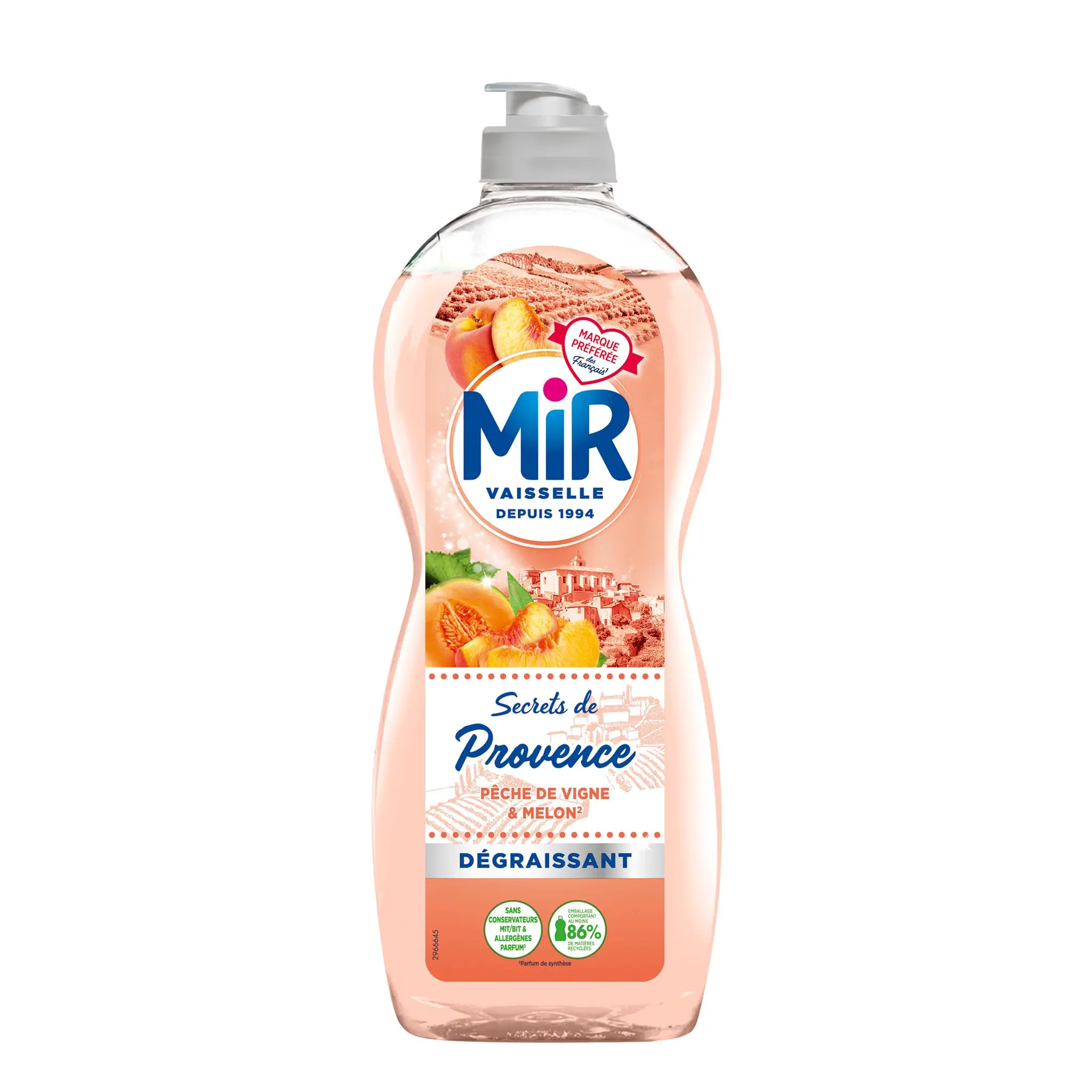 MIR Liquide vaisselle dégraissant secrets de provence à la pêche de vigne et melon
