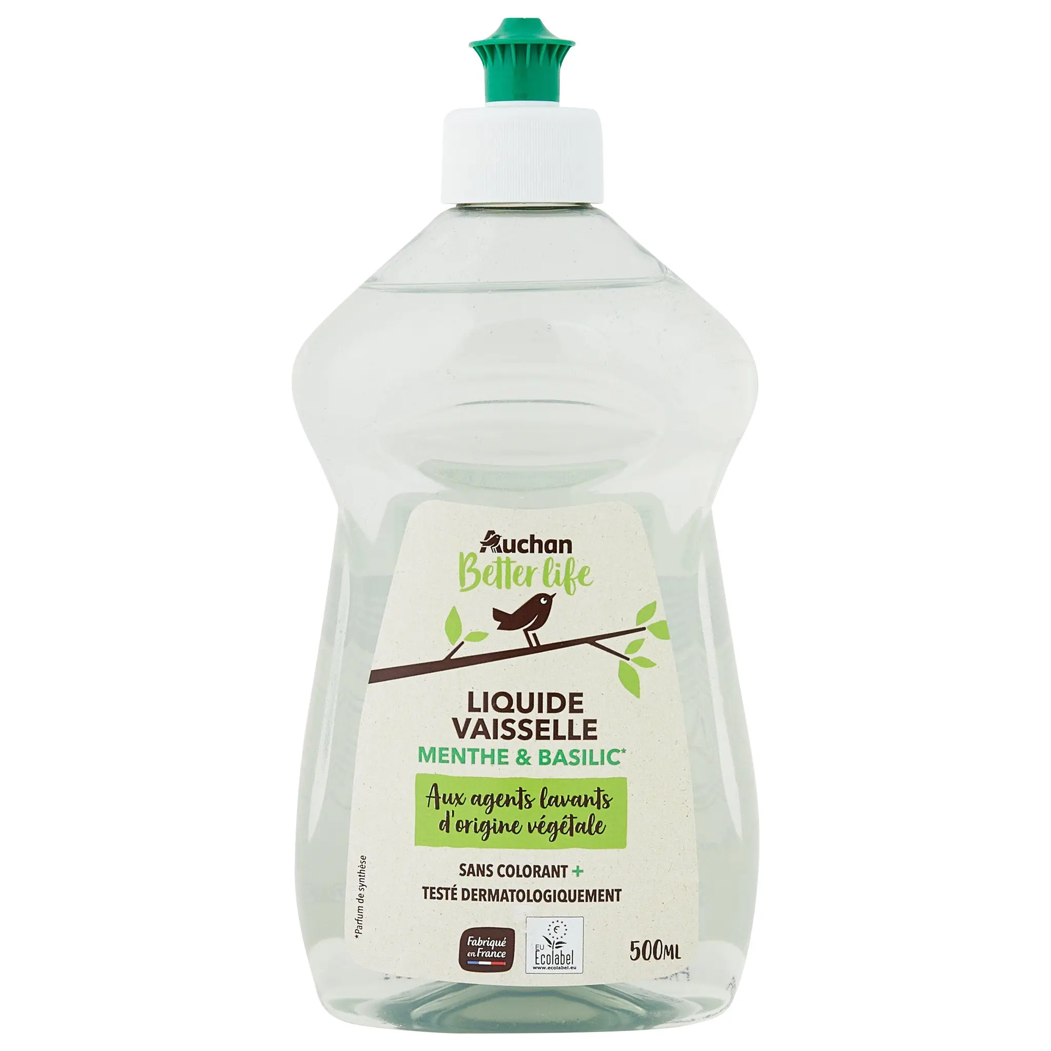 AUCHAN BETTER LIFE Liquide vaisselle menthe basilic