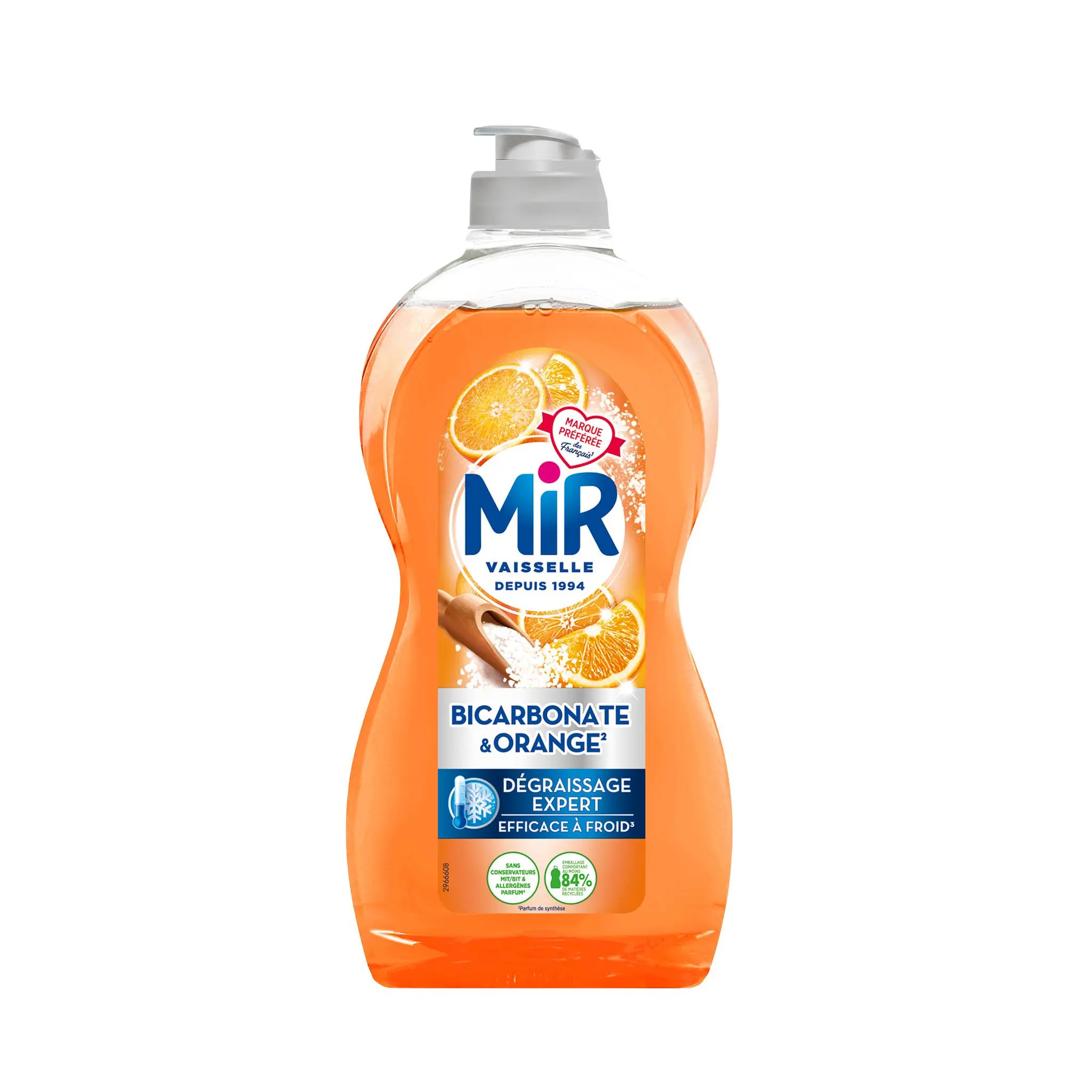 MIR Liquide vaisselle dégraissant expert bicarbonate et orange