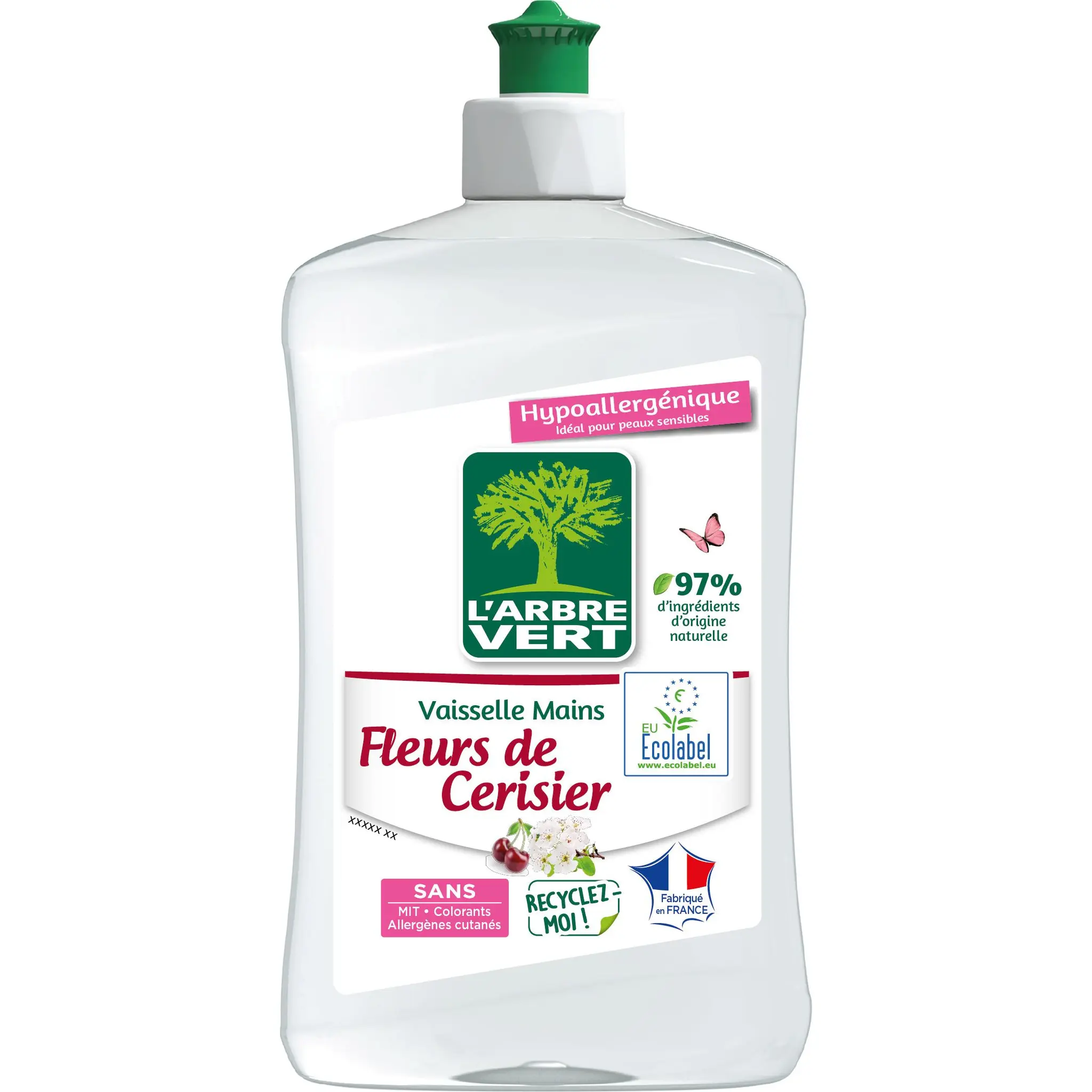 L'ARBRE VERT Liquide vaisselle mains fleurs de cerisier