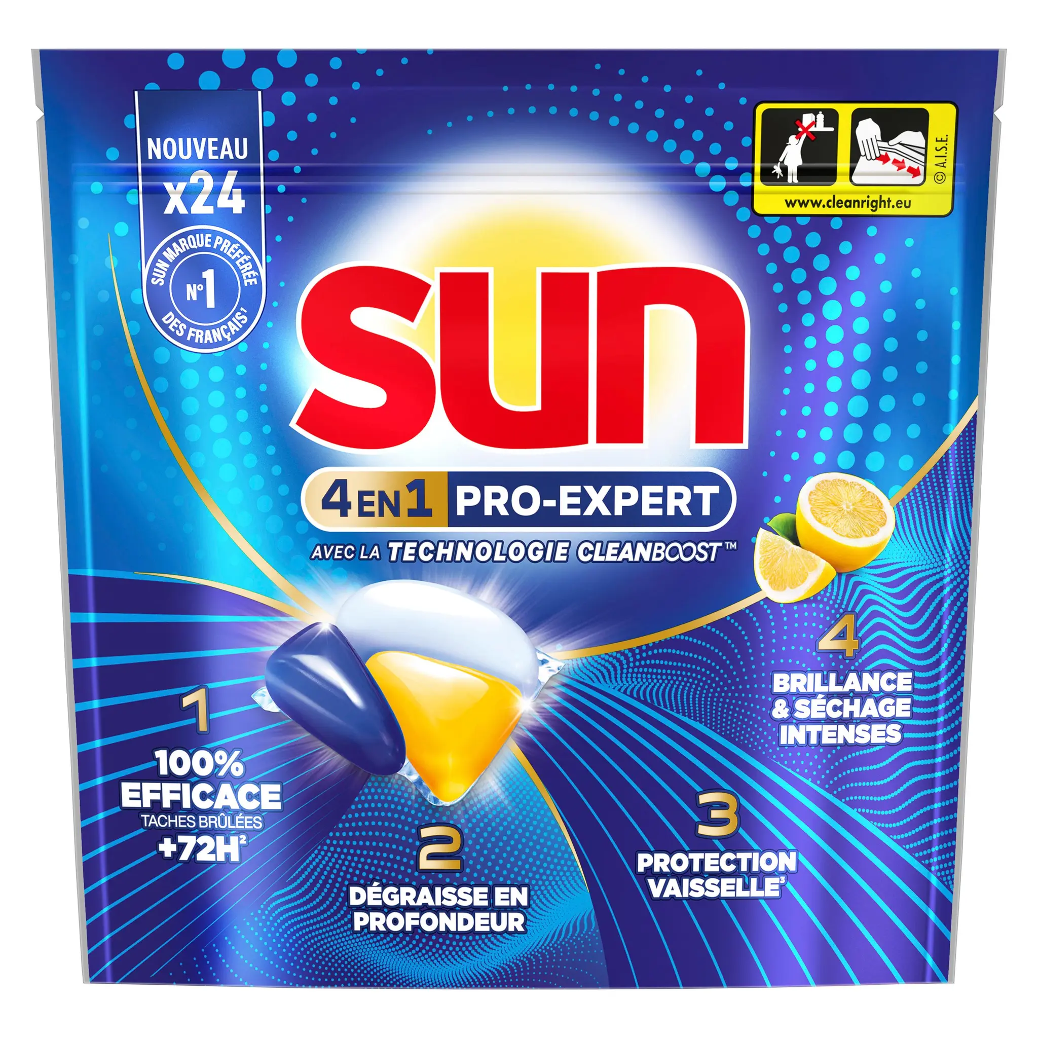 SUN Pro-Expert capsules lave-vaisselle citron