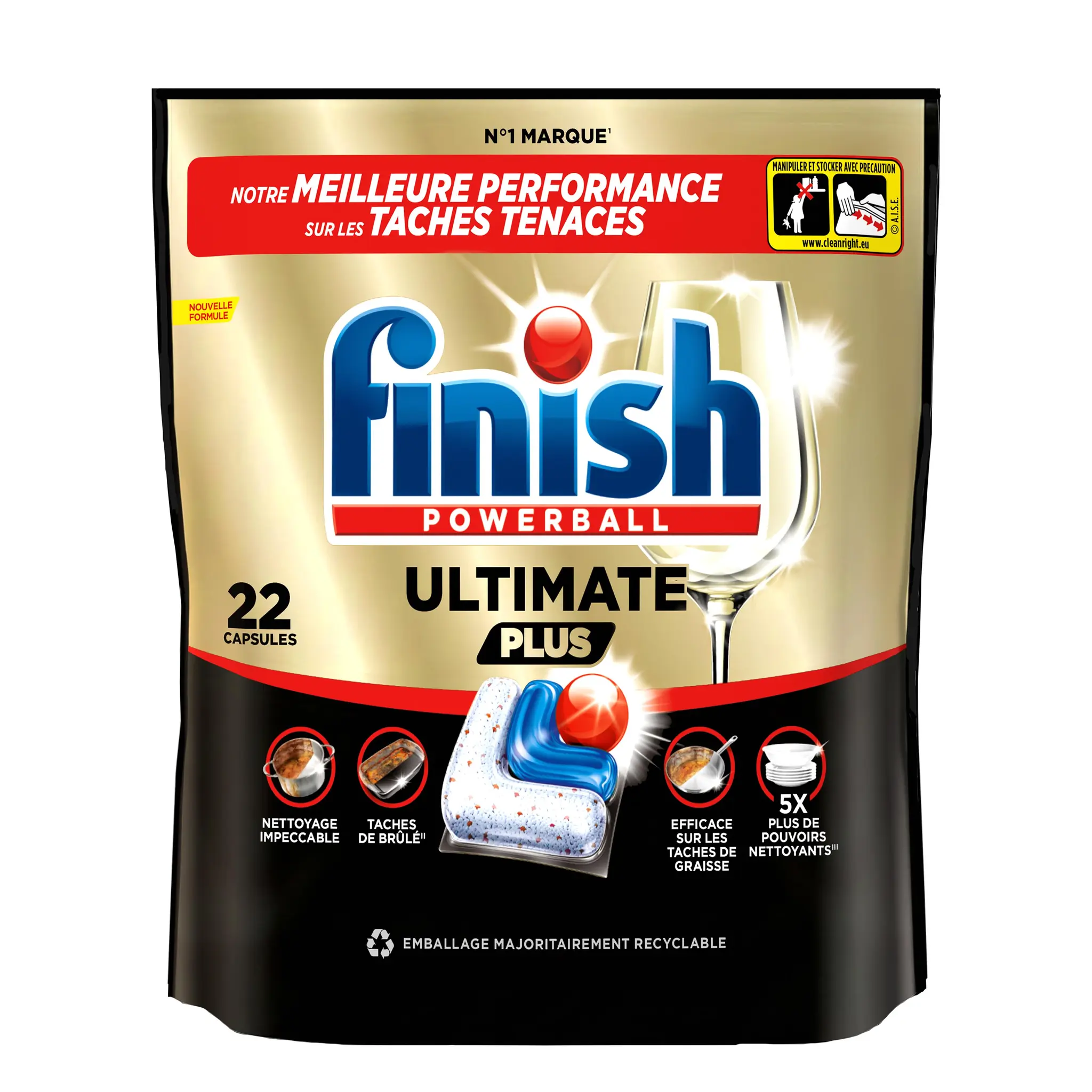 FINISH Capsules lave-vaisselle ultimate plus tout en 1