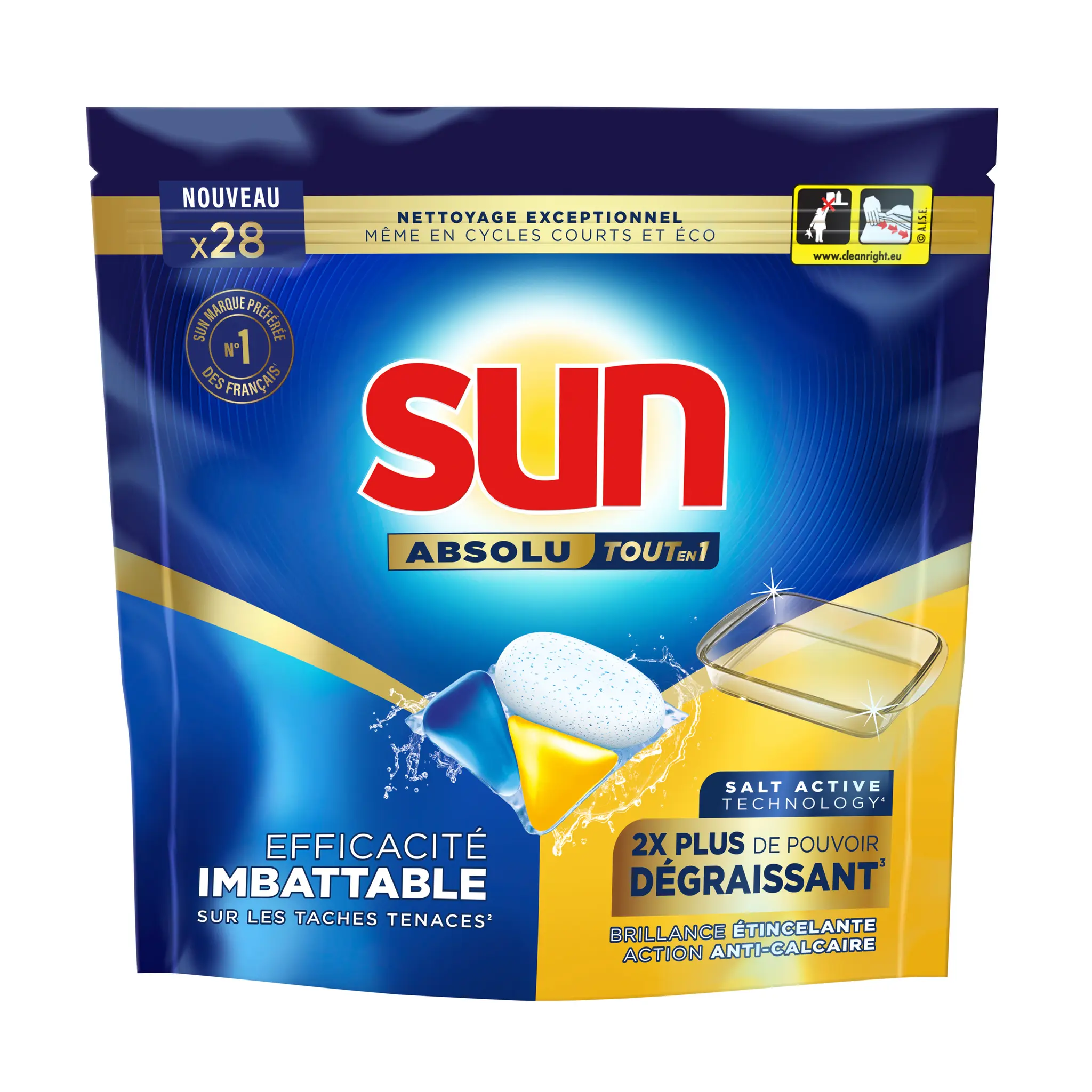 SUN Absolu tablette lave-vaisselle tout en 1 dégraissant