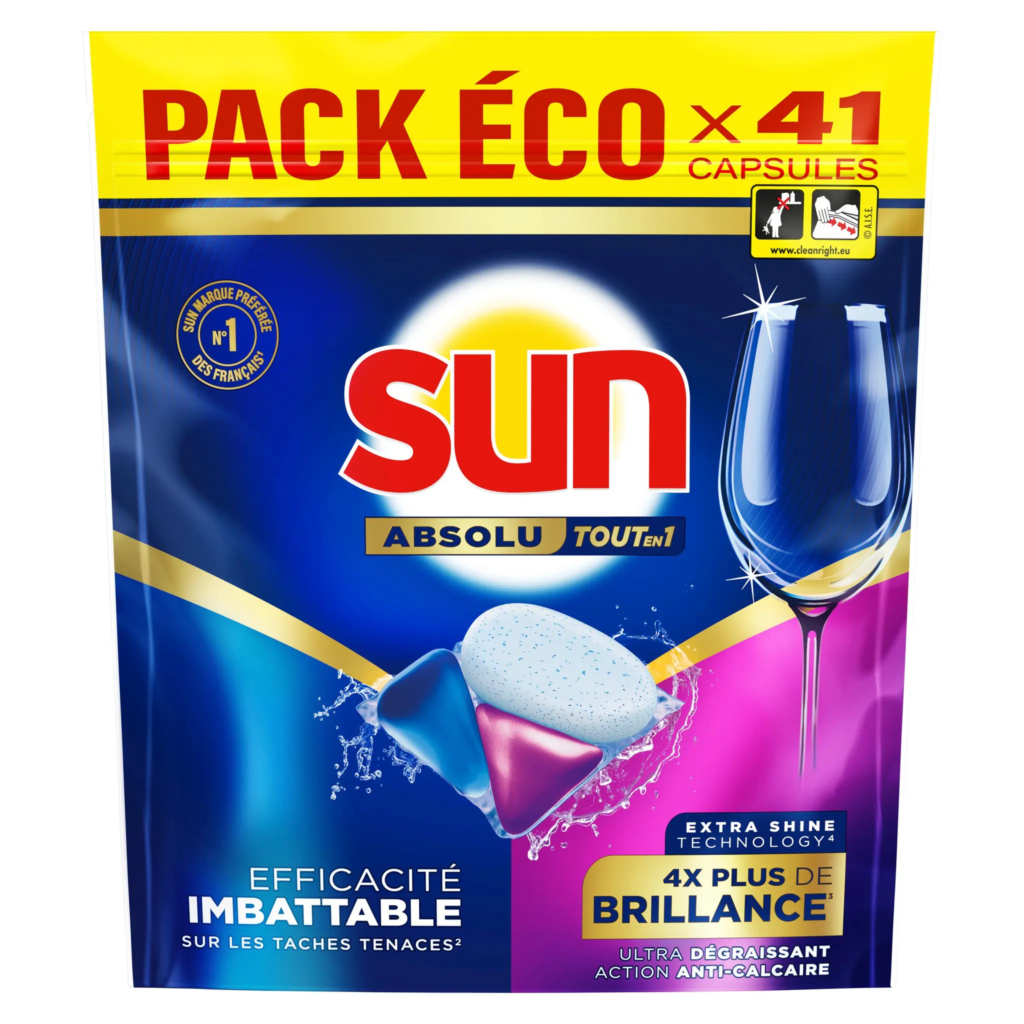 SUN Capsules lave-vaisselle brillance