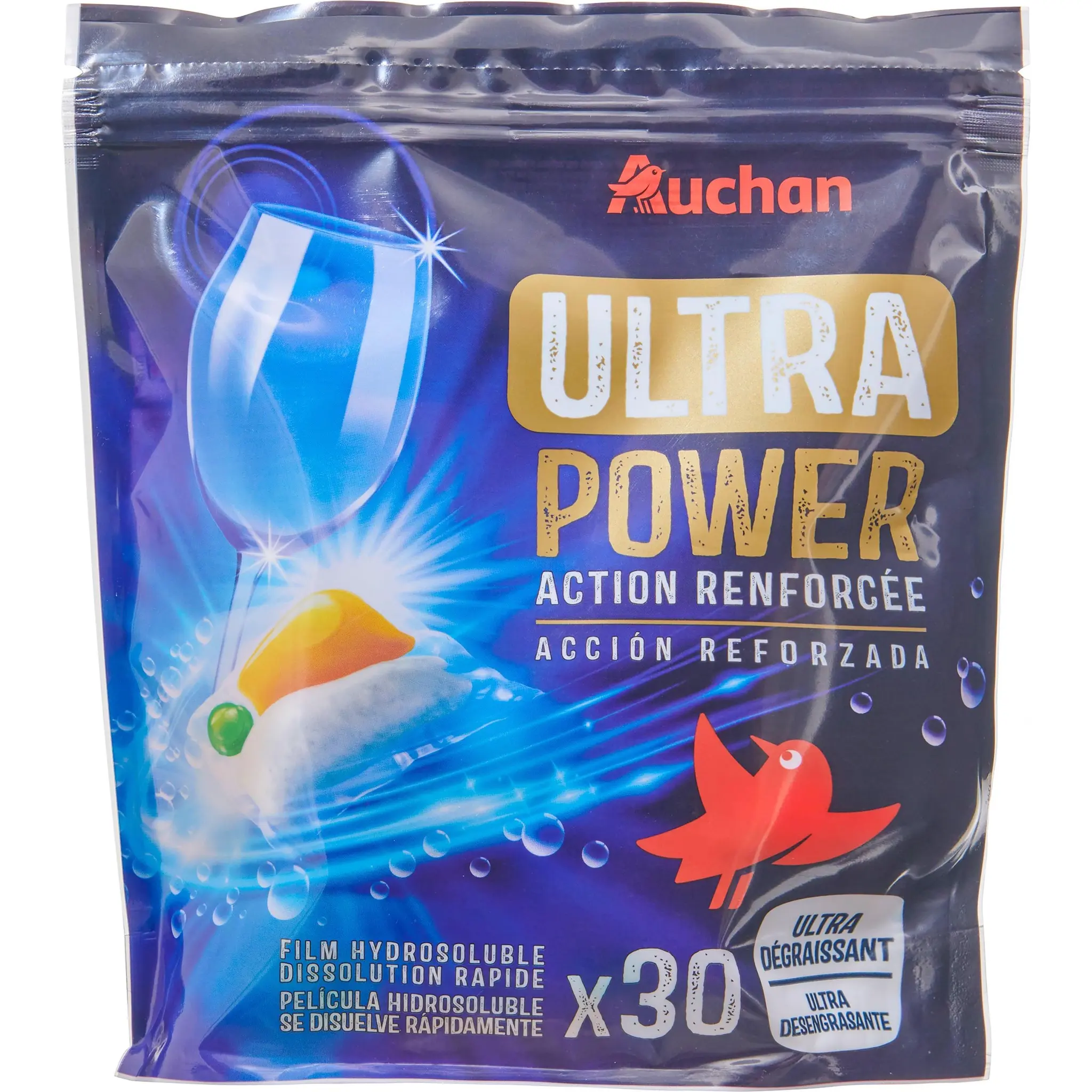 AUCHAN Ultra Power Tablettes lave-vaisselle action renforcée