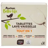 AUCHAN BETTER LIFE Tablettes lave-vaisselle tout en 1 écologiques