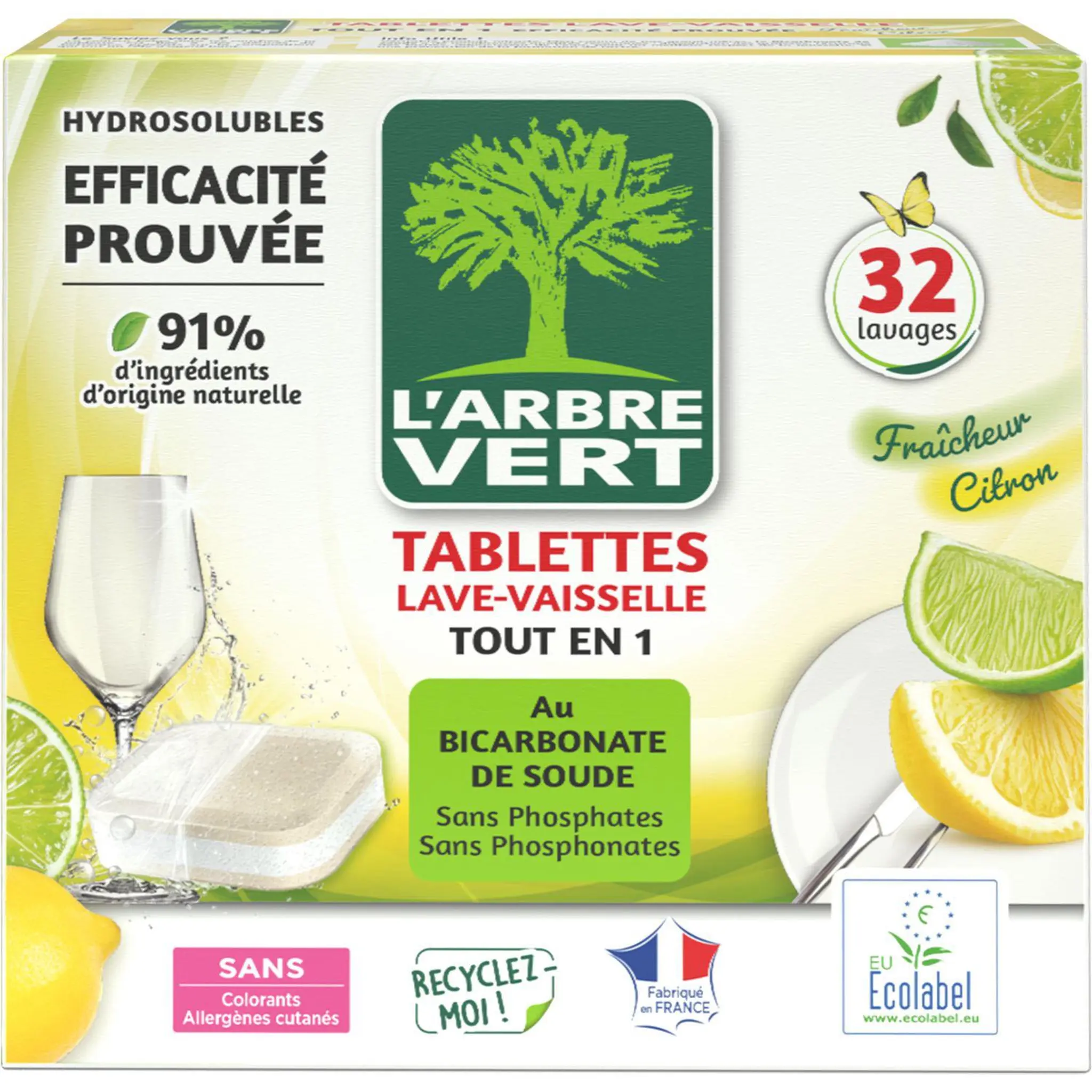 L'ARBRE VERT Tablettes lave-vaisselle citron