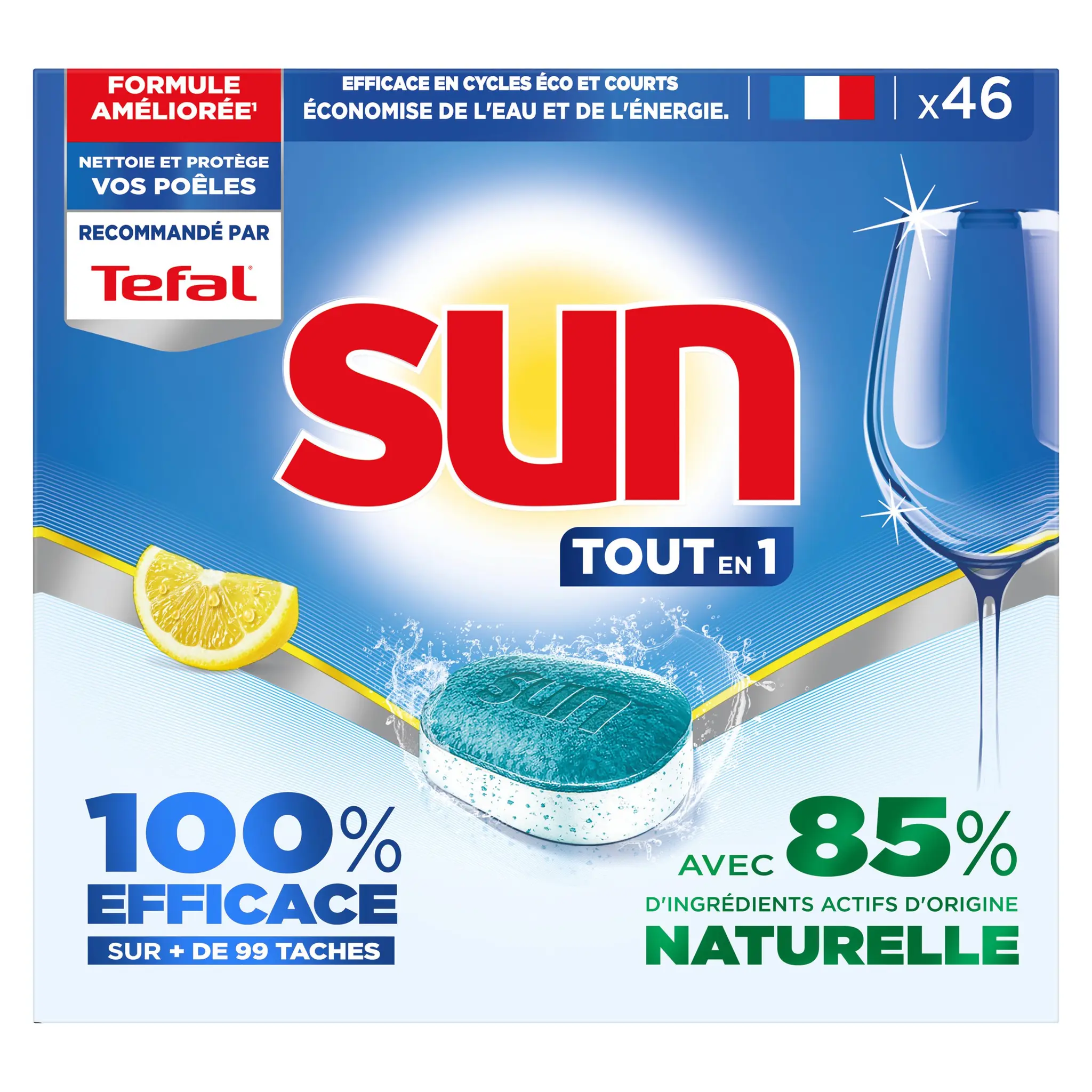 SUN Tablettes lave-vaisselle tout en 1 citron