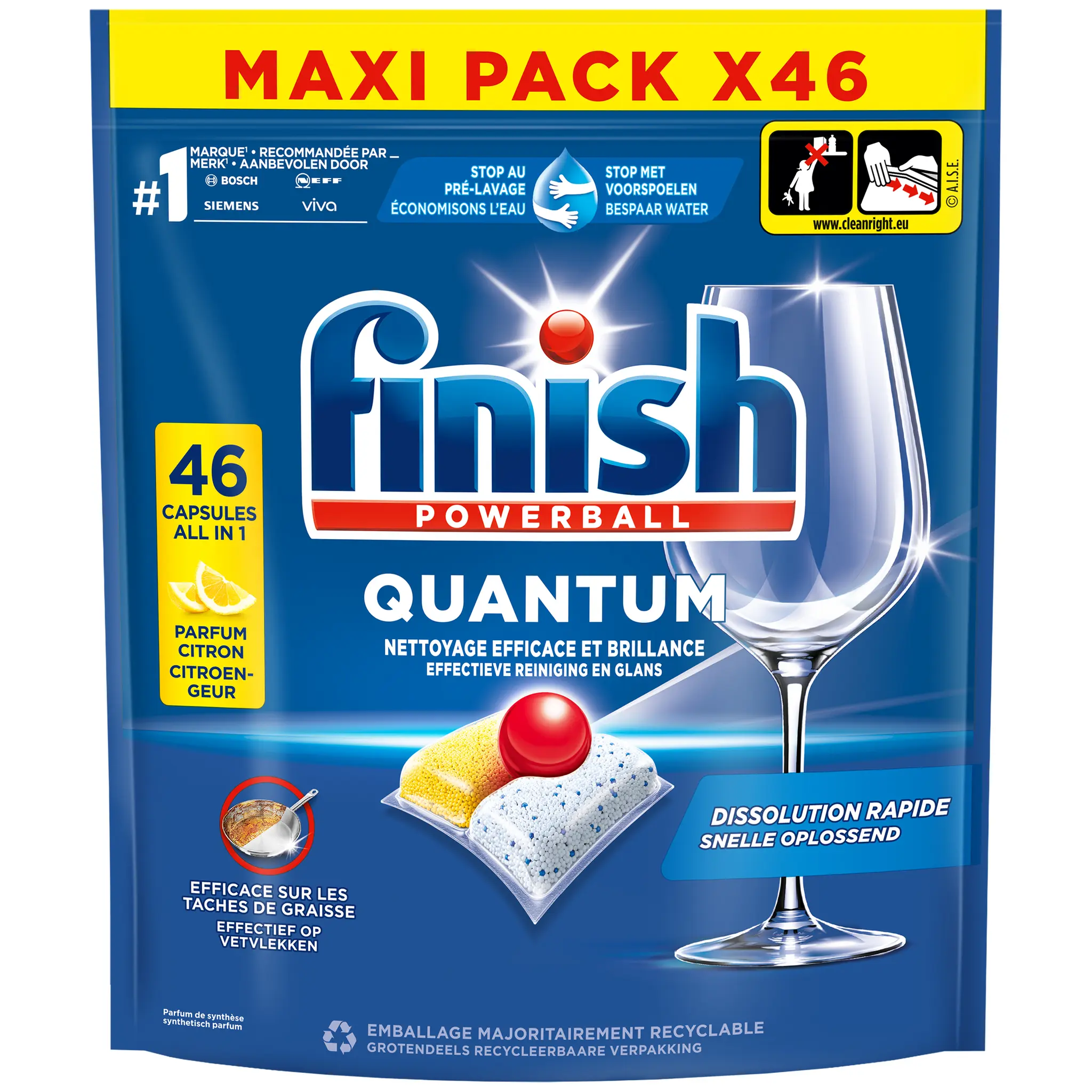 FINISH Quantum Capsules lave-vaisselle all in one citron