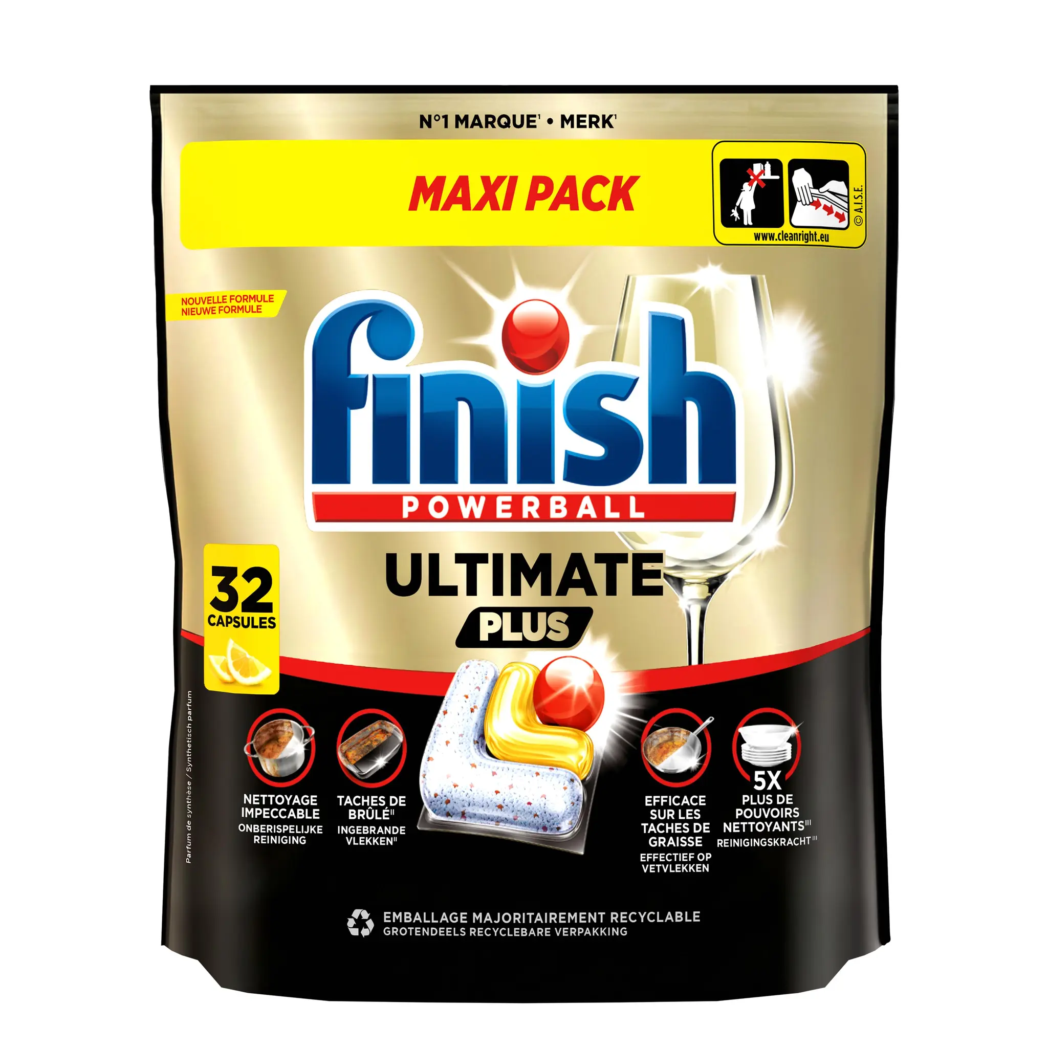 FINISH Capsules lave-vaisselle tout en 1 citron