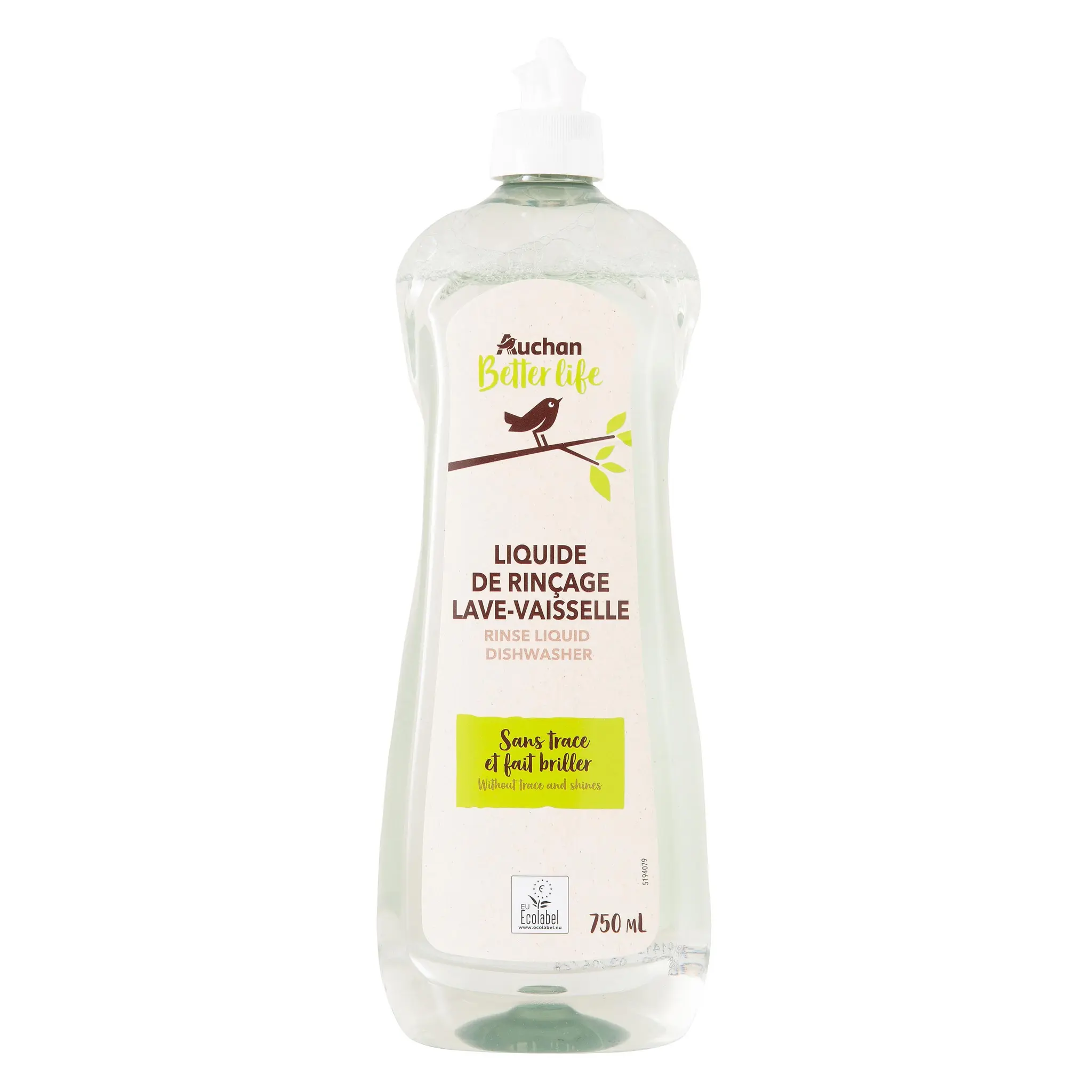 AUCHAN BETTER LIFE Liquide de rincage lave vaisselle