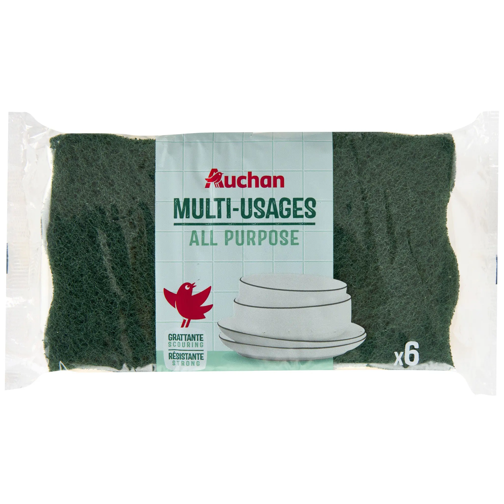 AUCHAN Éponges grattantes multi-usages