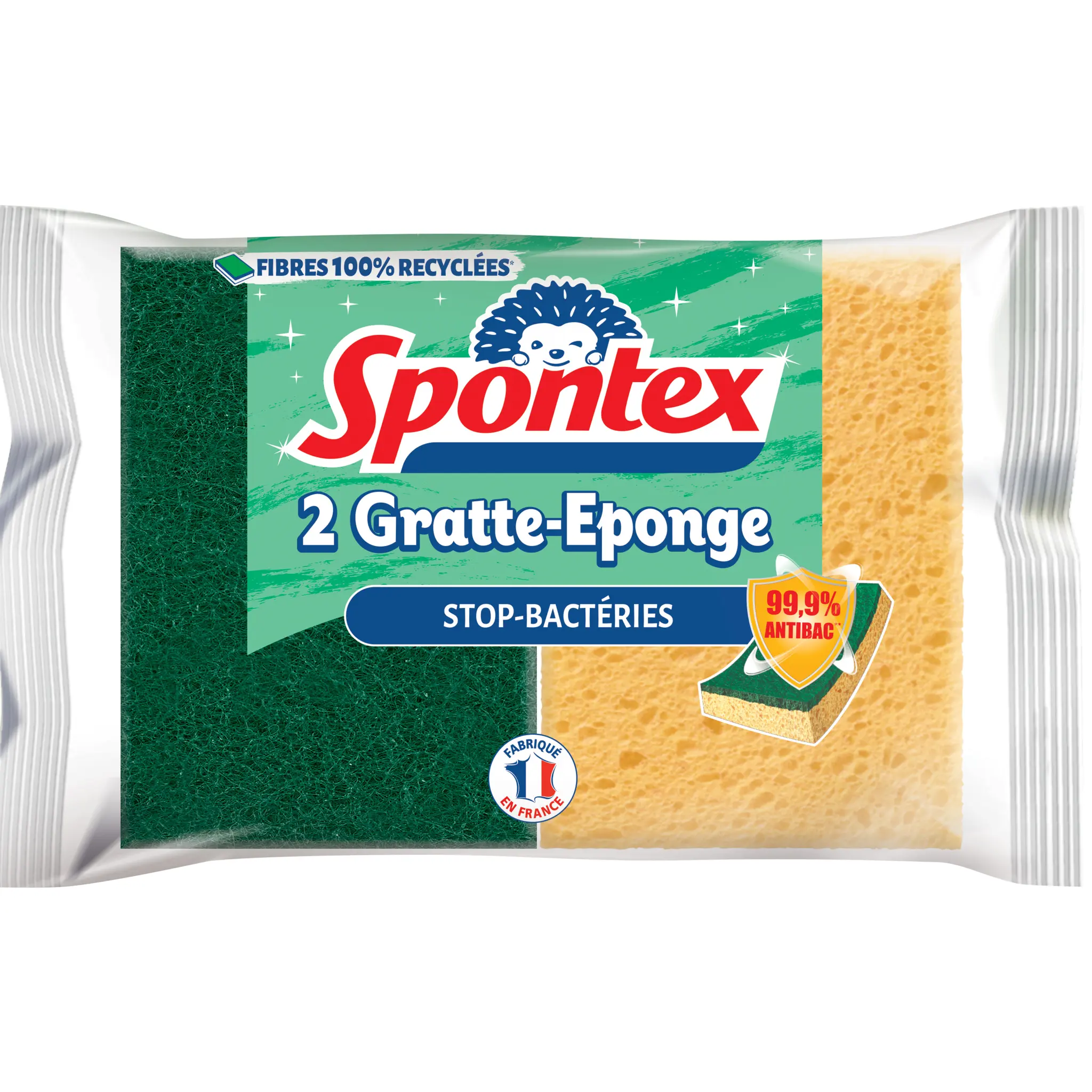 SPONTEX Gratte éponge efficacité anti-bactérienne