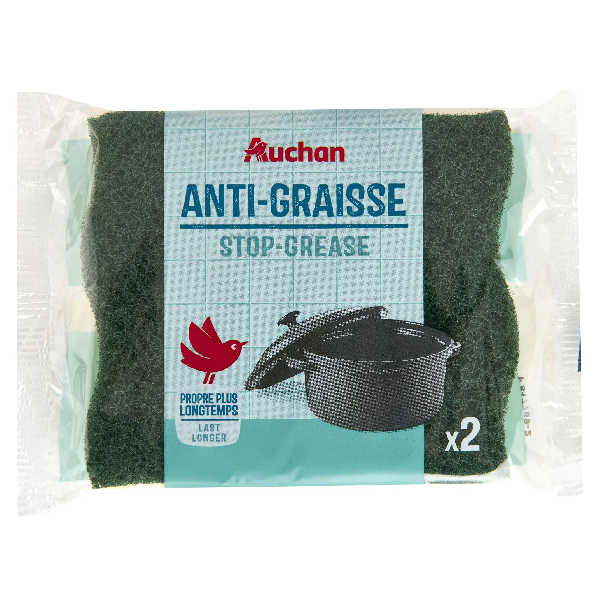 AUCHAN Éponges grattantes anti- graisse
