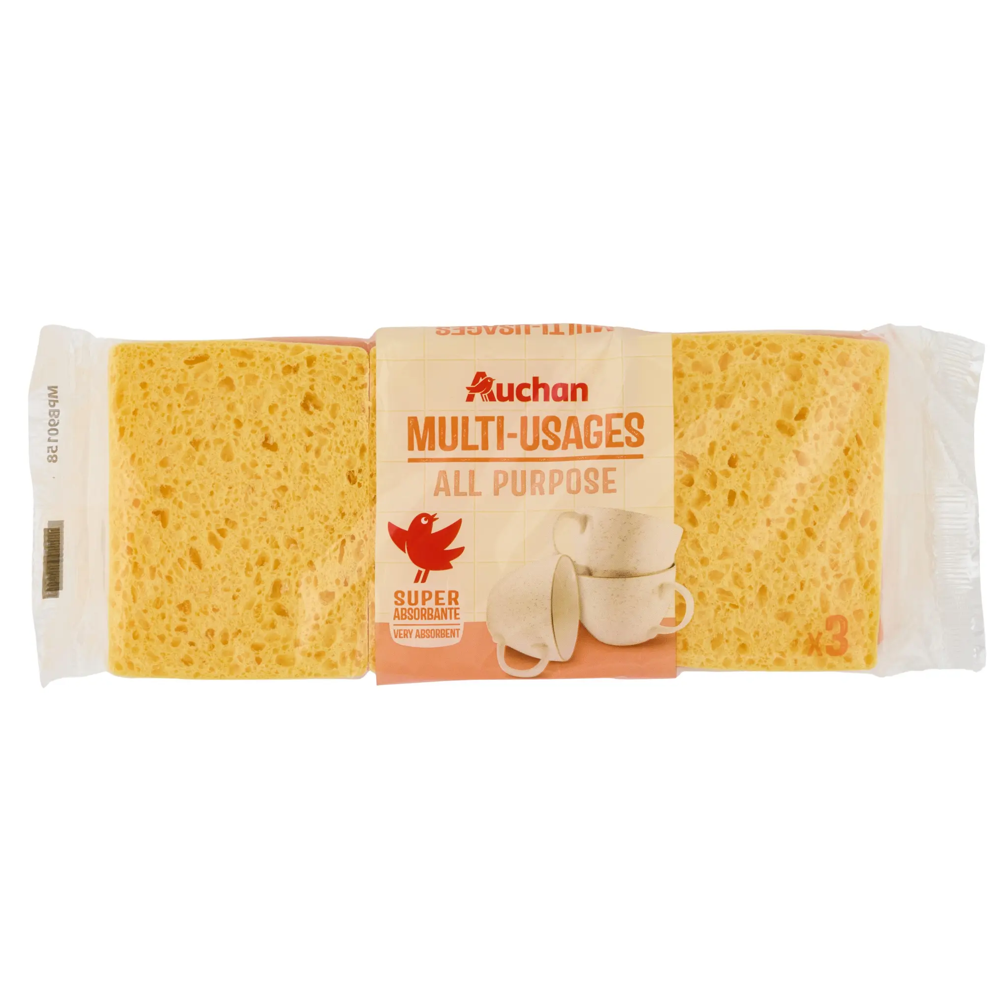 AUCHAN Éponges végétales multi-usages