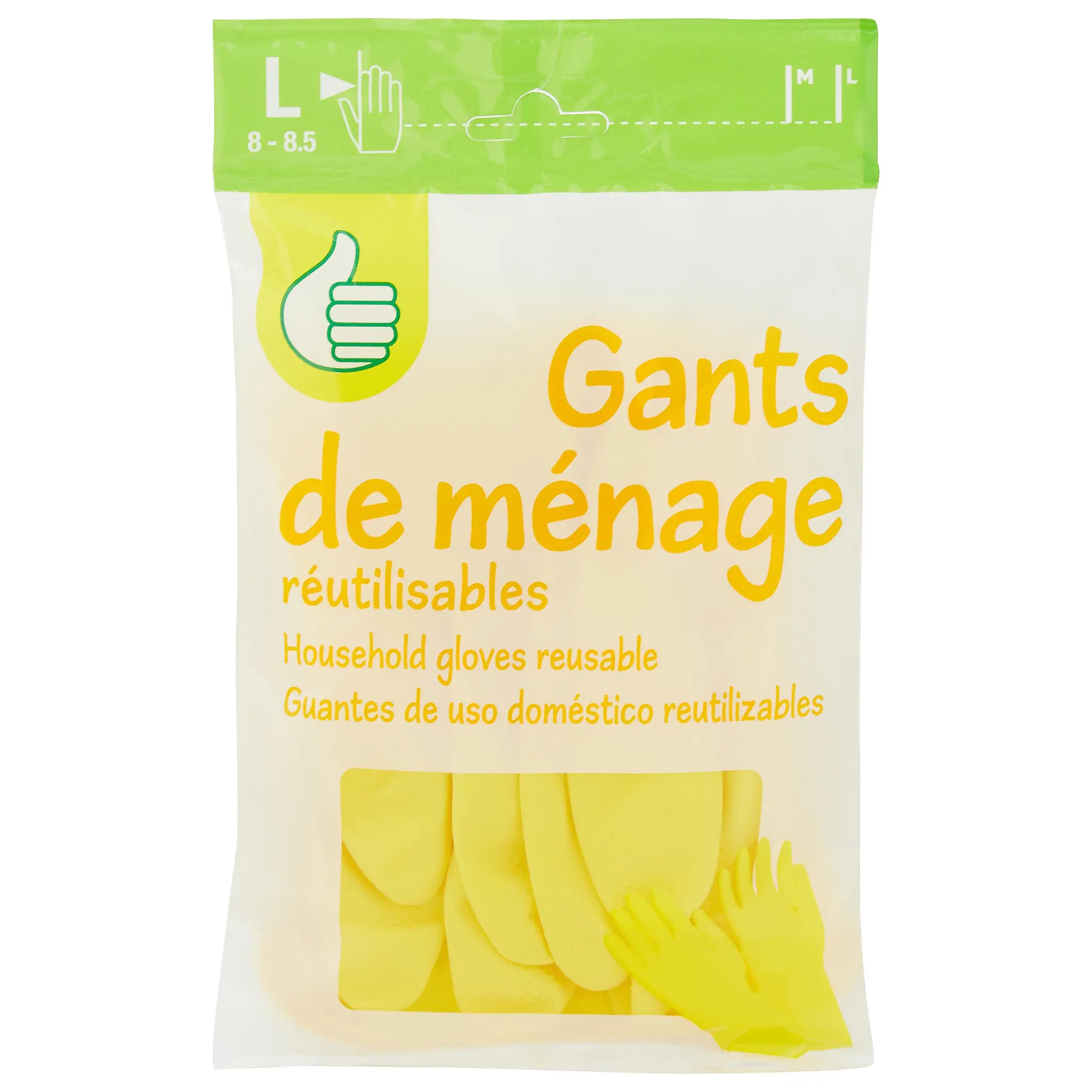 POUCE Gants de ménage réutilisables taille L