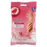 AUCHAN Gants à vaisselle doublure coton taille L