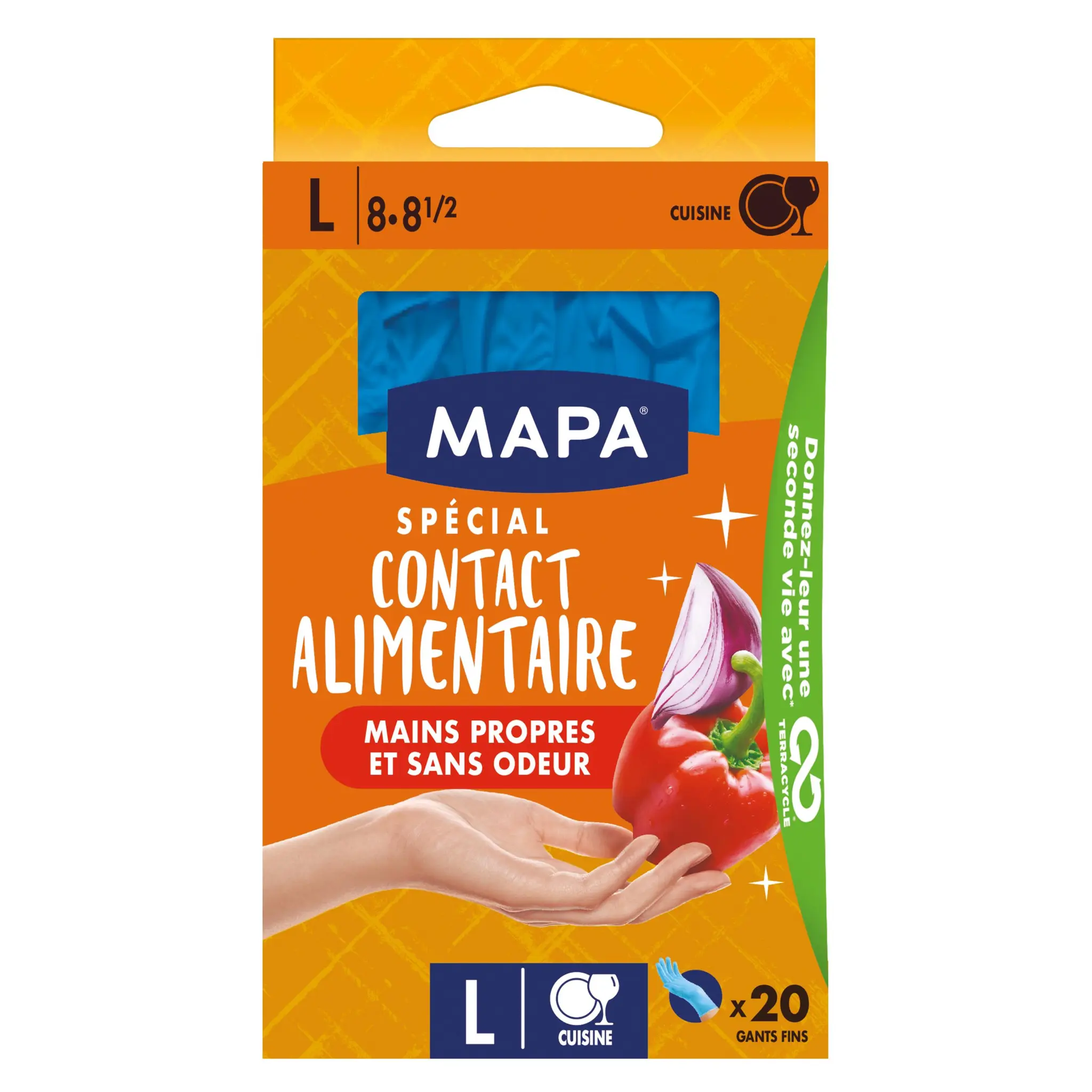 MAPA Gants fins contact alimentaire taille l