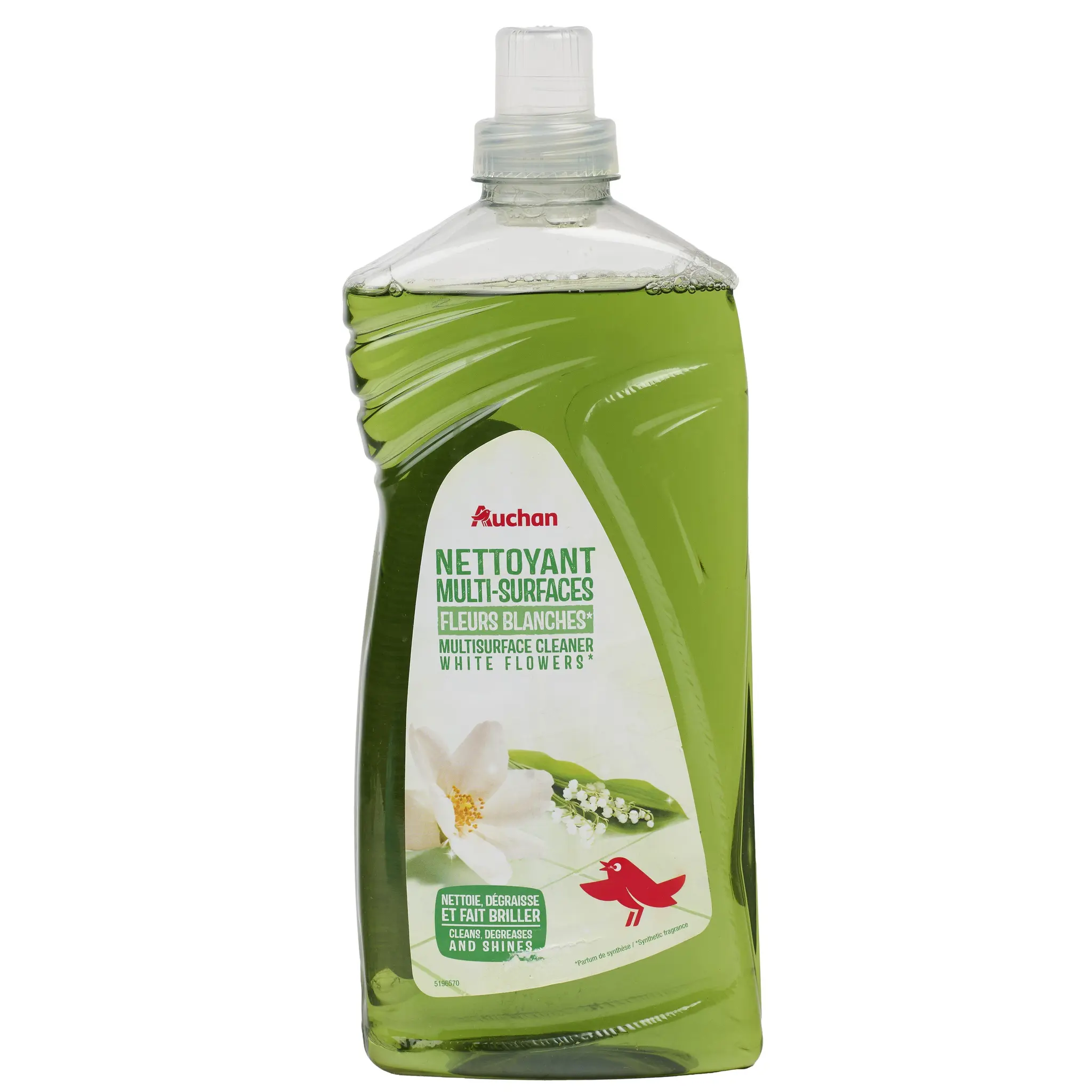 AUCHAN Nettoyant liquide multi-surfaces fleurs blanches
