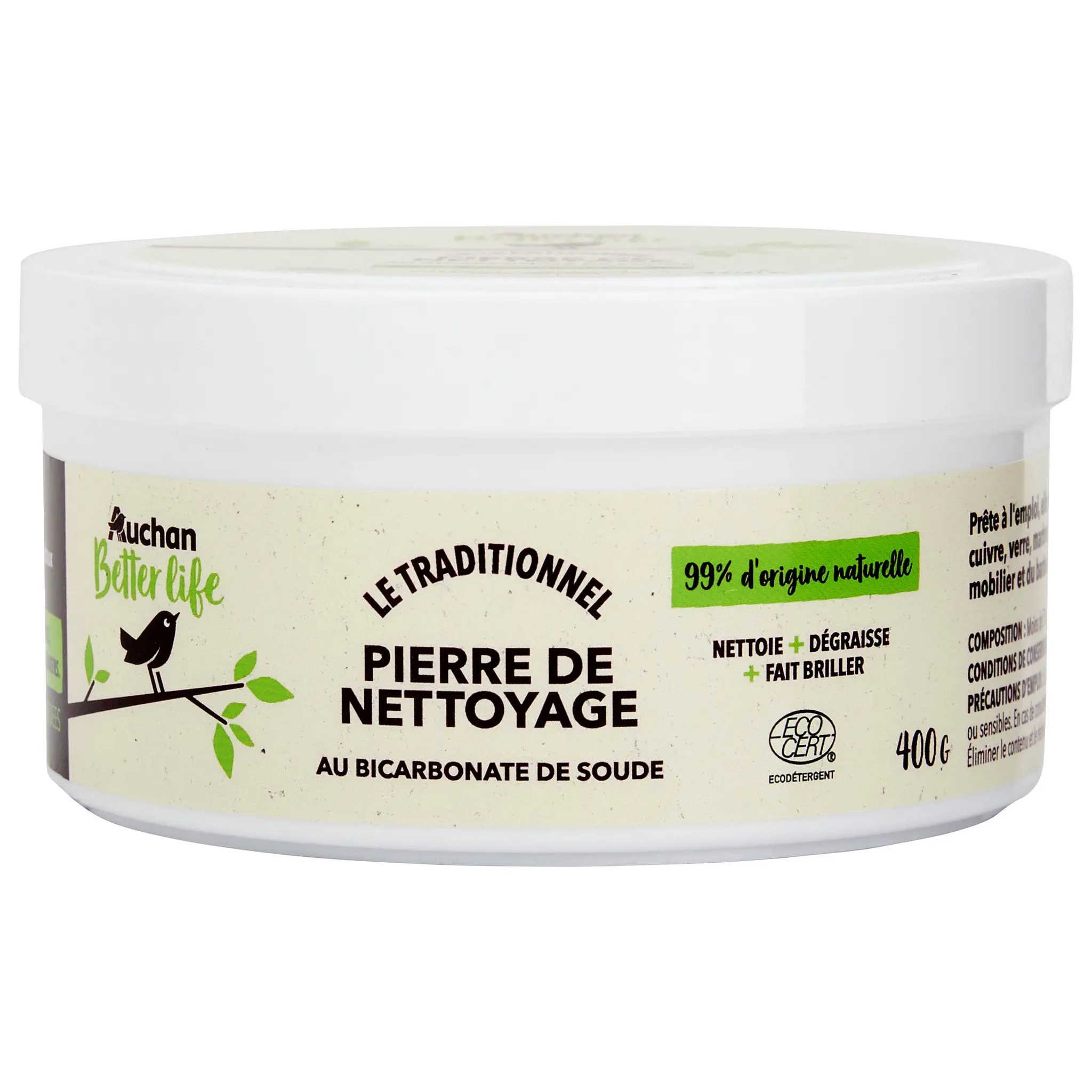 AUCHAN BETTER LIFE Pierre de nettoyage au bicarbonate de soude