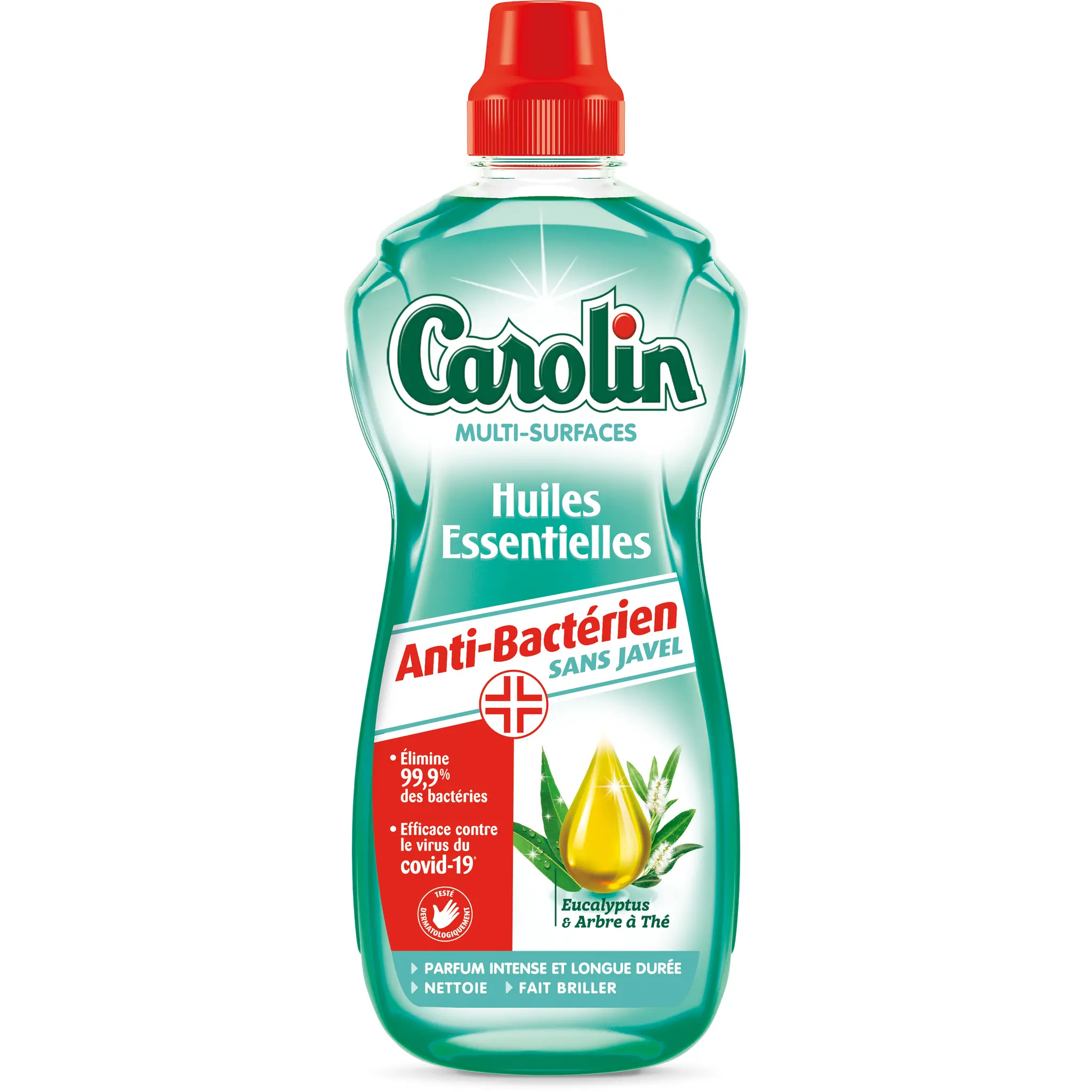 CAROLIN Nettoyant liquide multi-surfaces huiles essentielles d'eucalyptus et arbre à thé
