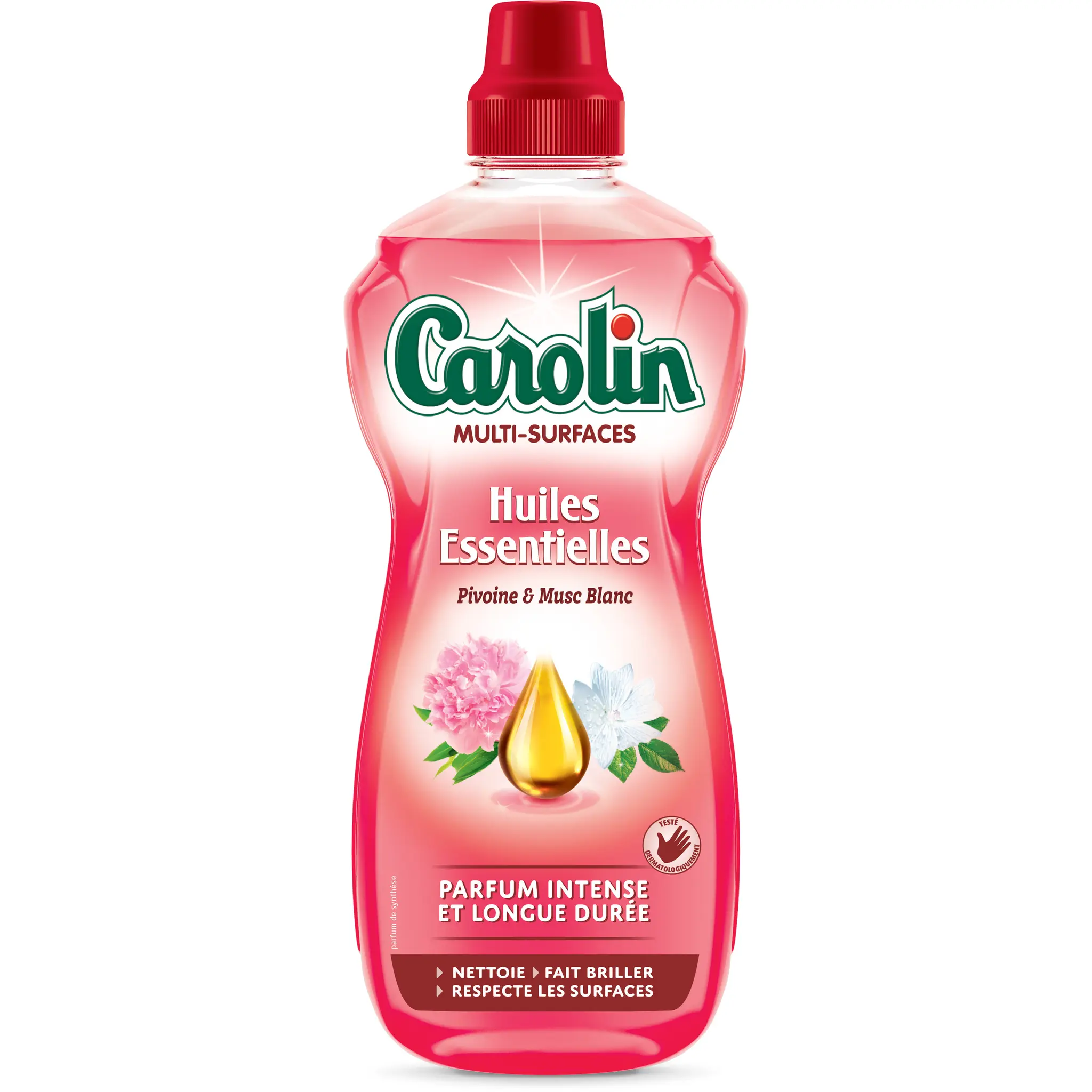 CAROLIN Nettoyant liquide multi-surfaces huiles essentielles pivoine musc blanc