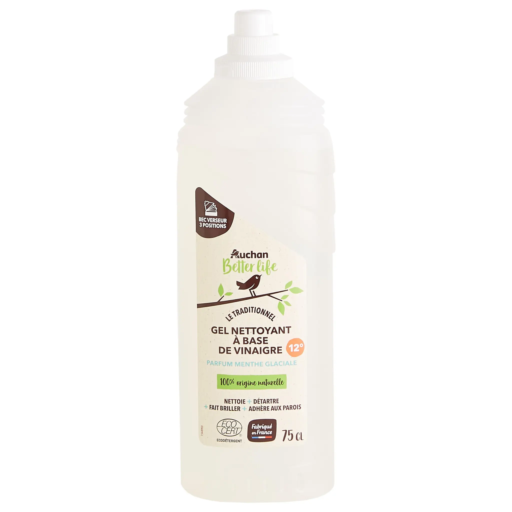 AUCHAN BETTER LIFE Gel nettoyant vinaigre menthe