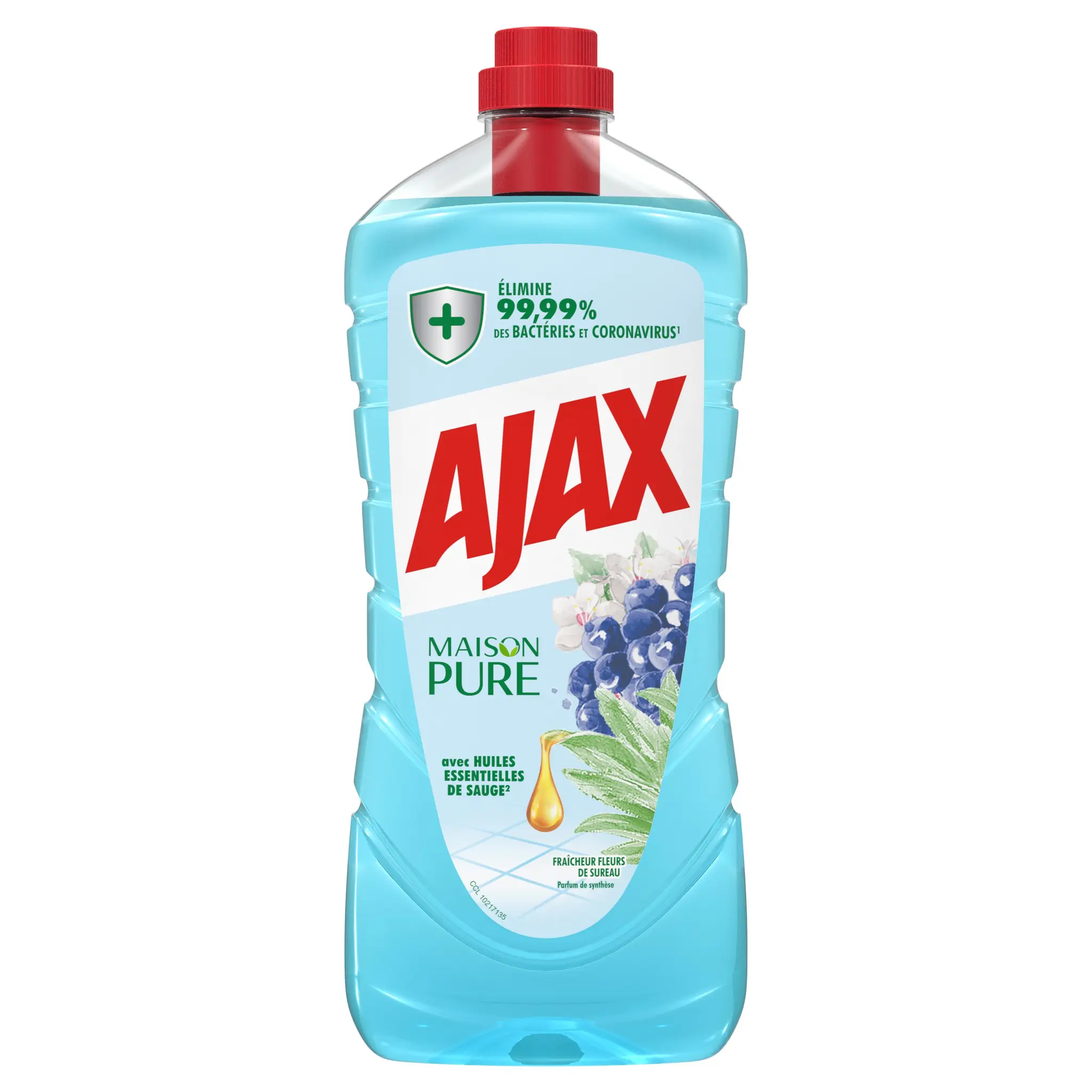 AJAX Nettoyant liquide ménager huiles essentielles de sauge fraîcheur fleurs de sureau