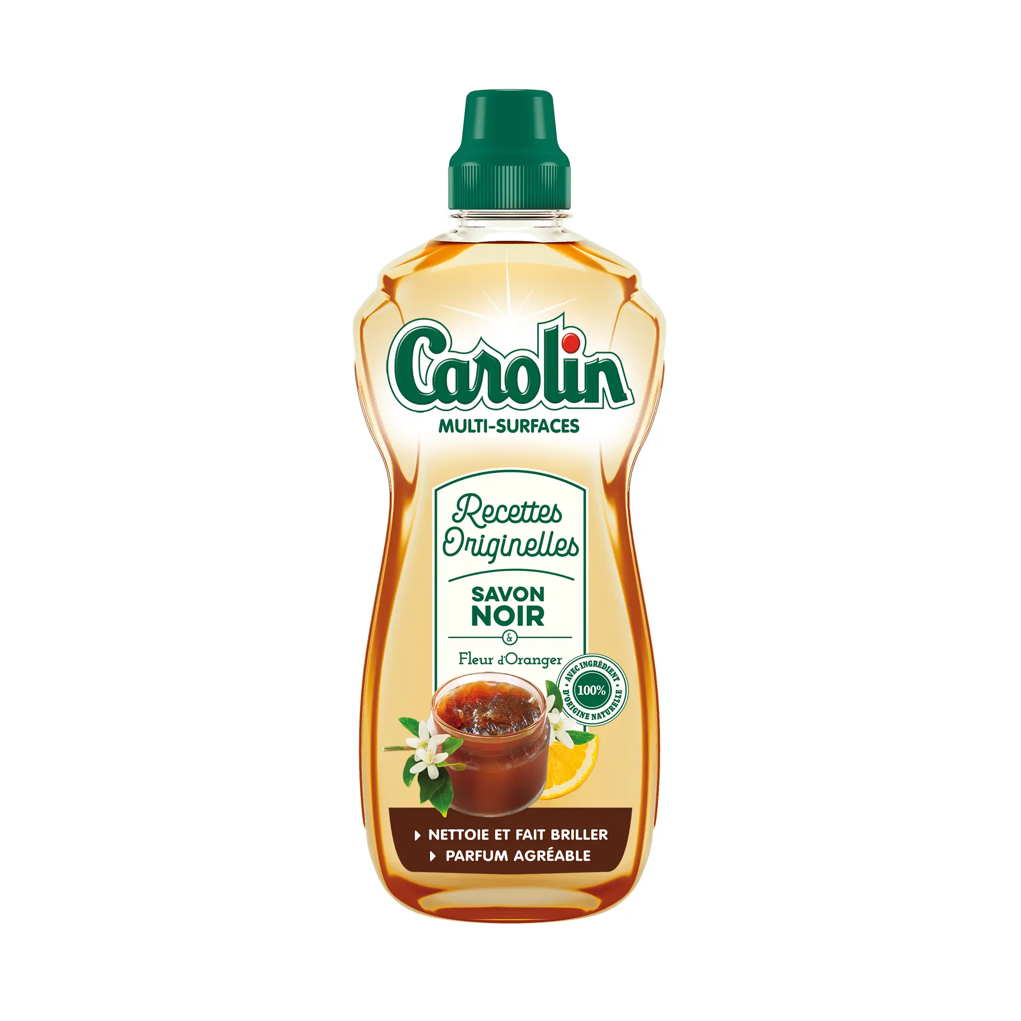 CAROLIN Nettoyant liquide multi-surfaces au savon noir et fleur d'oranger