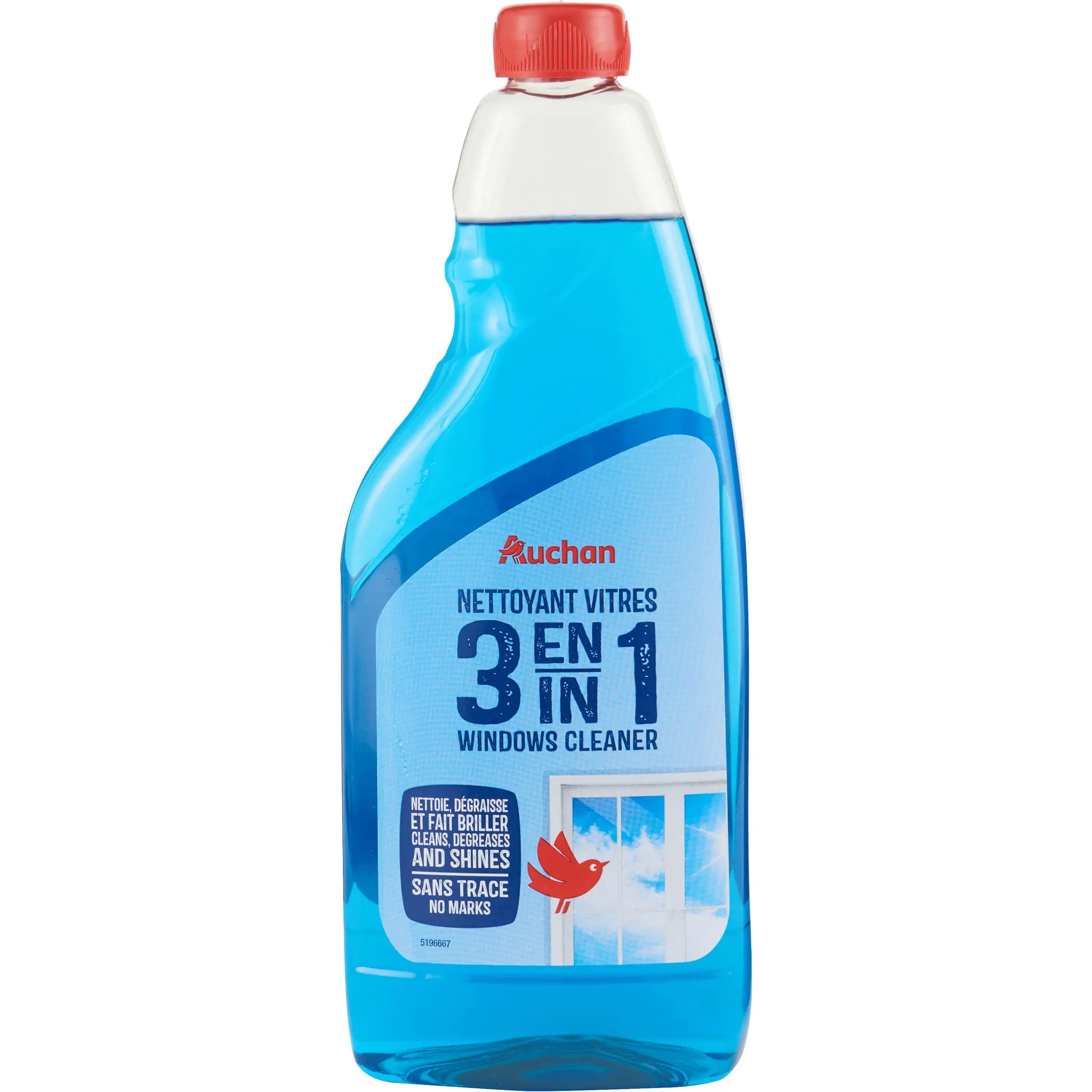 AUCHAN Recharge nettoyant liquide vitres 3 en 1