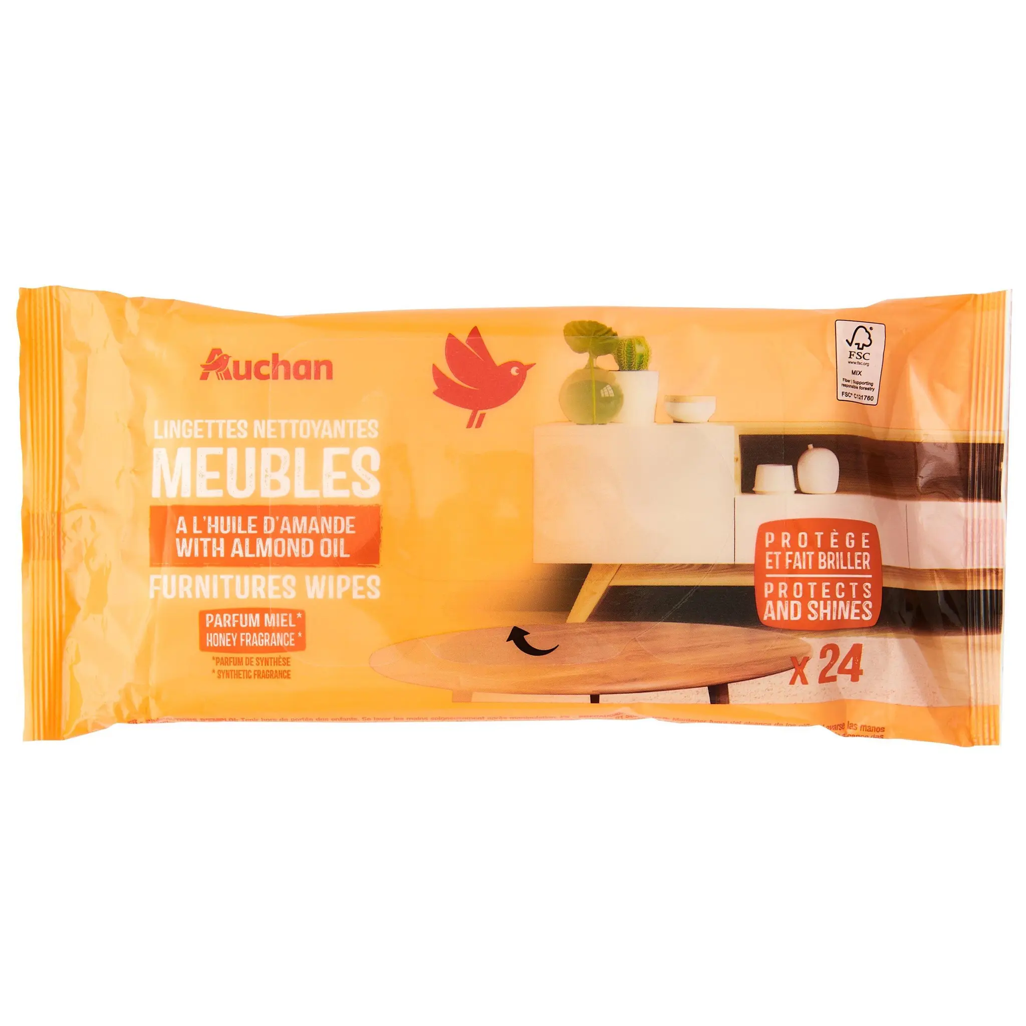 AUCHAN Lingettes meubles