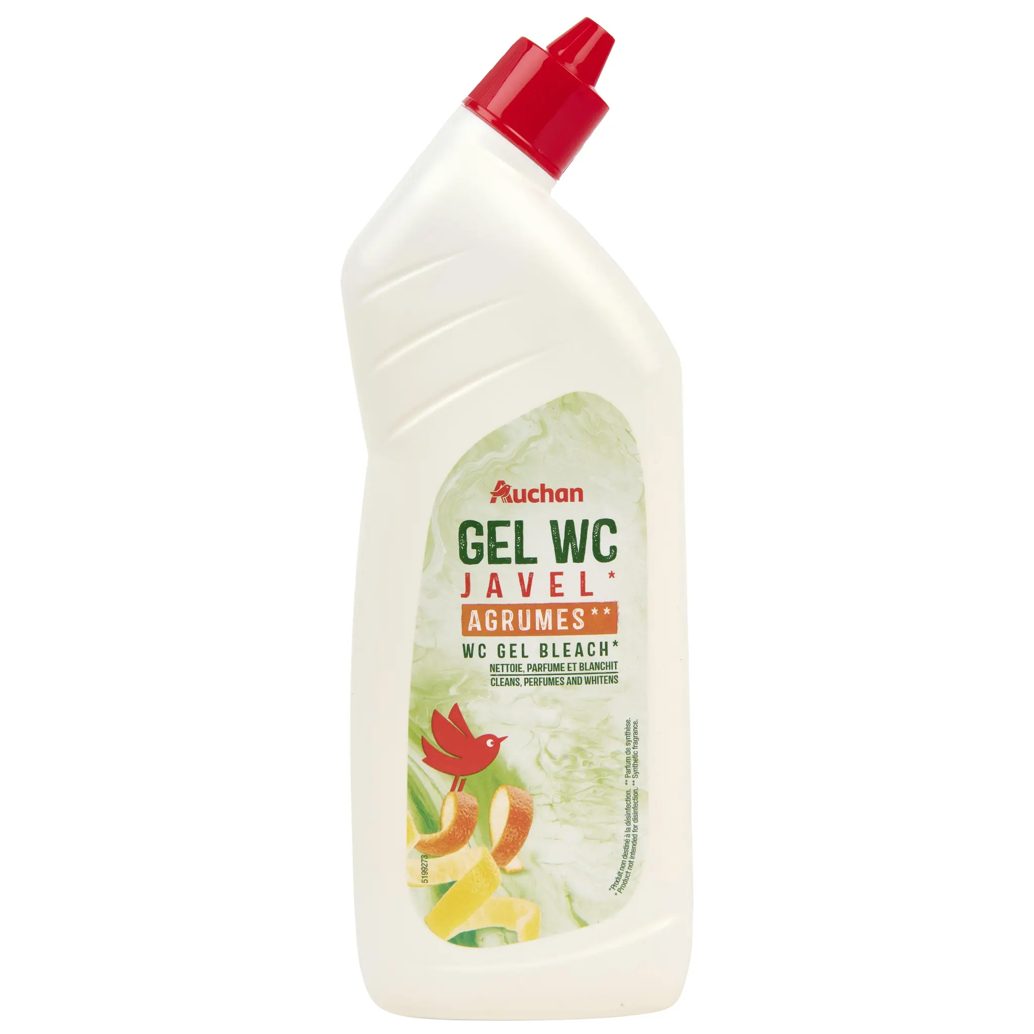 AUCHAN Gel WC nettoyant - agrume - avec eau de javel