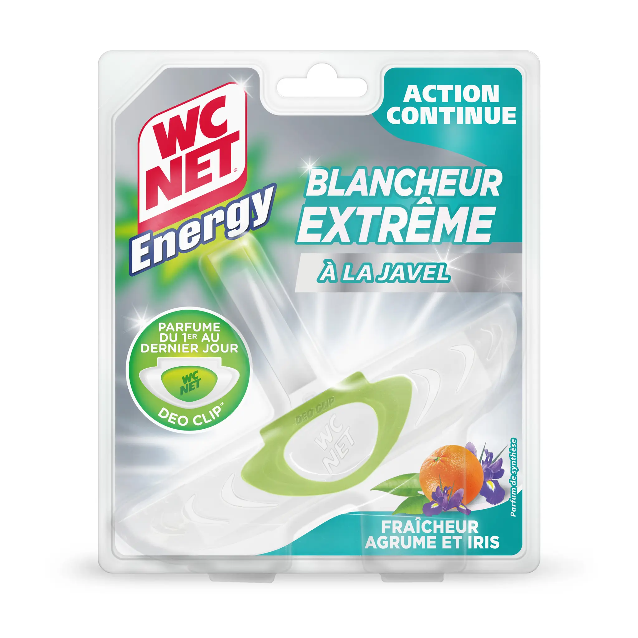 WC NET Energy bloc WC blancheur extrême à la javel fraîcheur agrume et iris