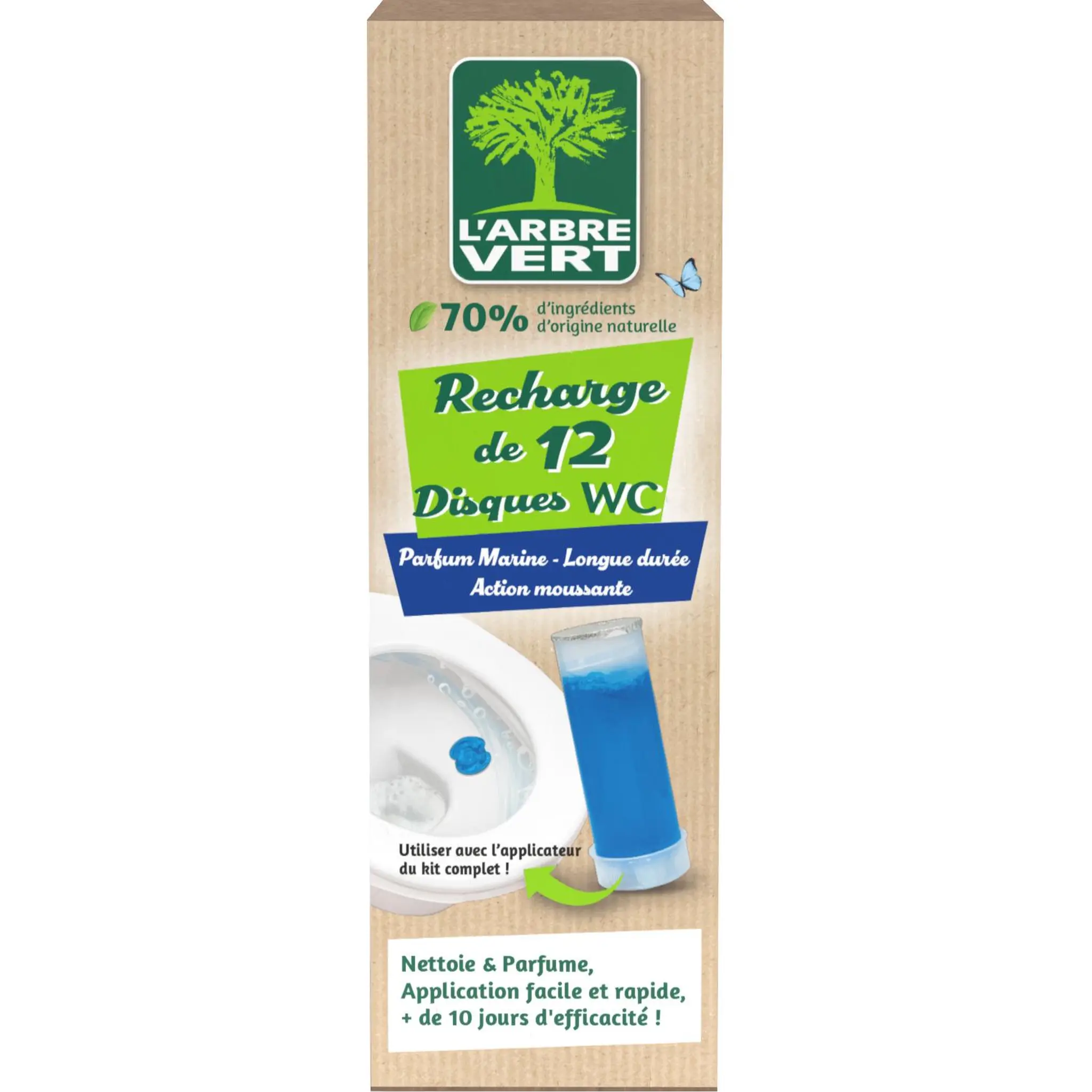 L'ARBRE VERT Recharge disques wc nettoyant marine