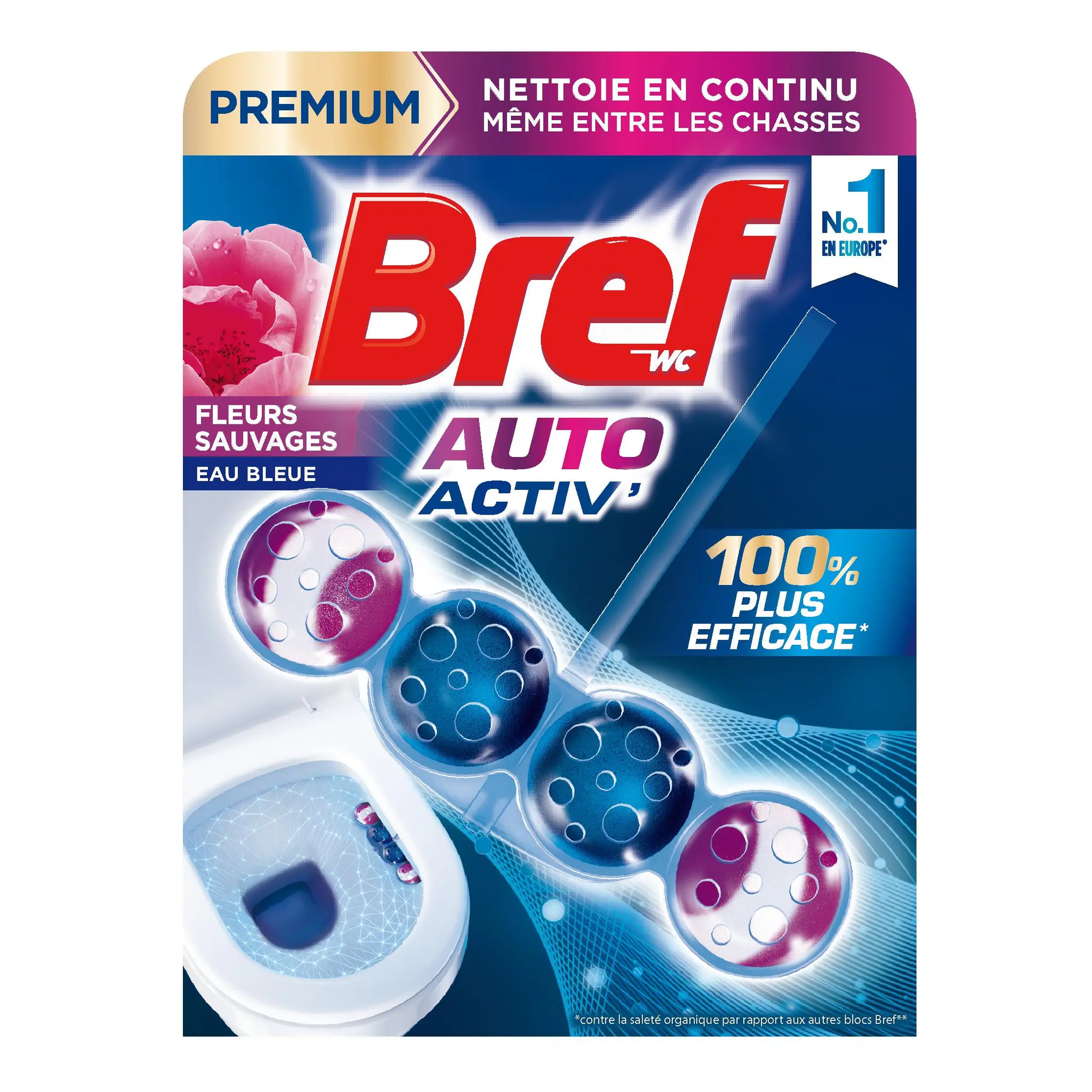 BREF Auto activ bloc wc nettoyant fleurs sauvages