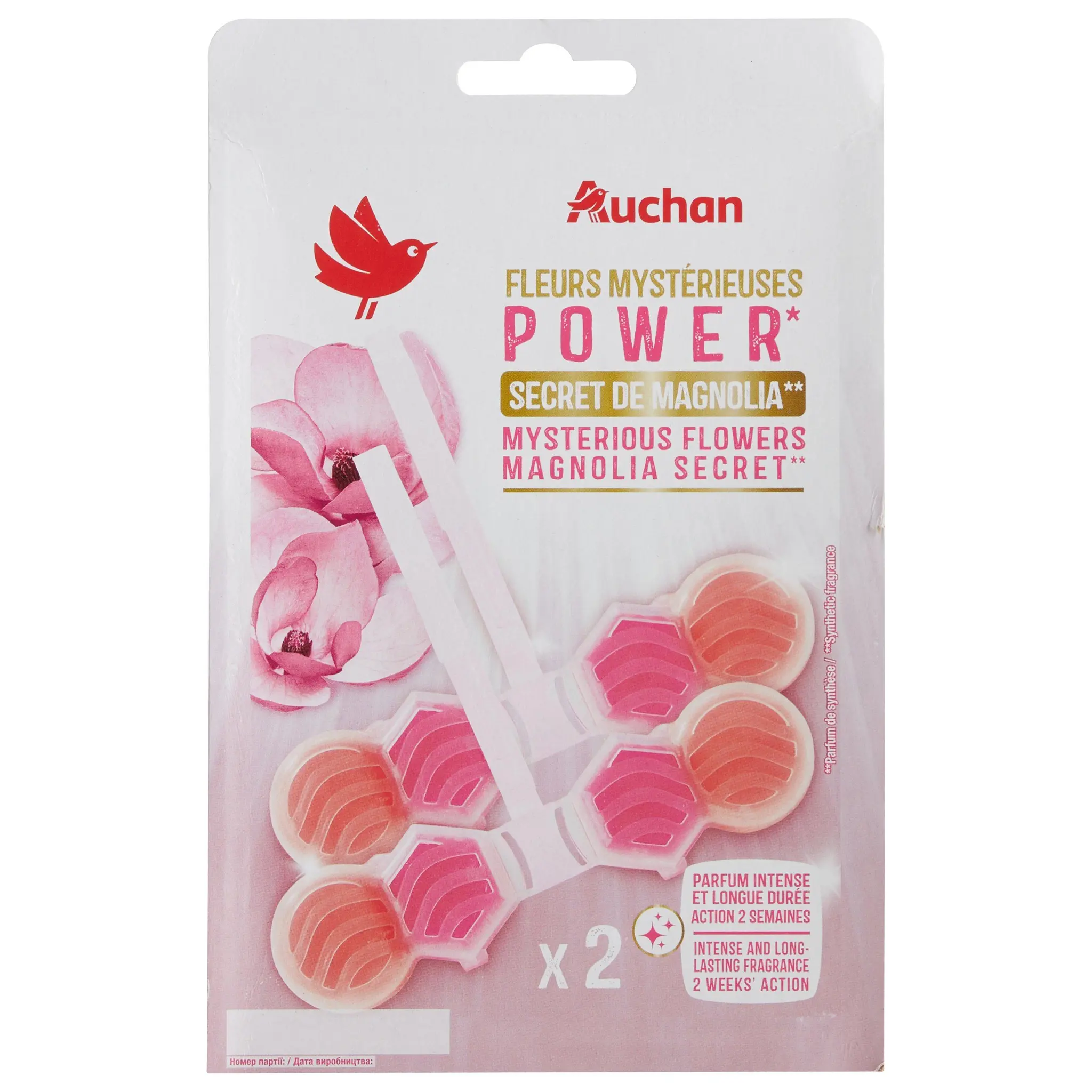 AUCHAN Bloc wc power detartrant fleur mysterieuse magnolia
