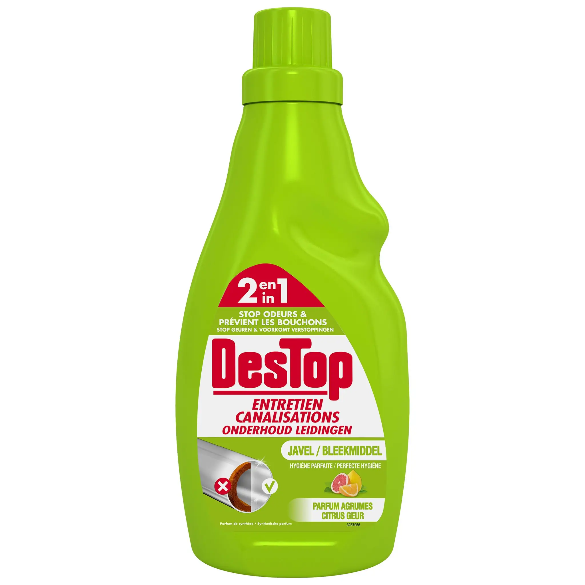 DESTOP Gel entretien canalisations avec javel agrumes