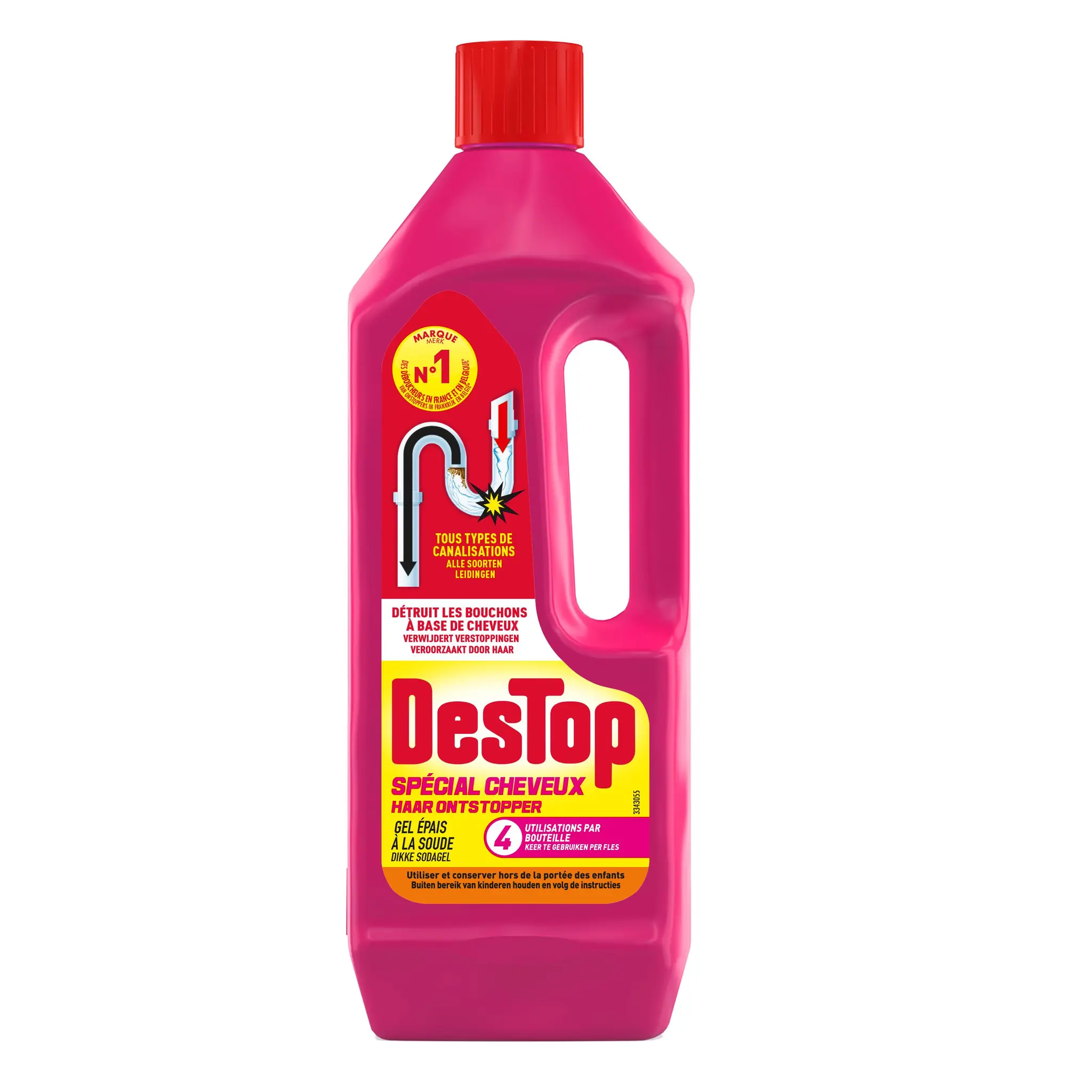 DESTOP Gel déboucheur spécial cheveux action kératine adapté à tous types de canalisations