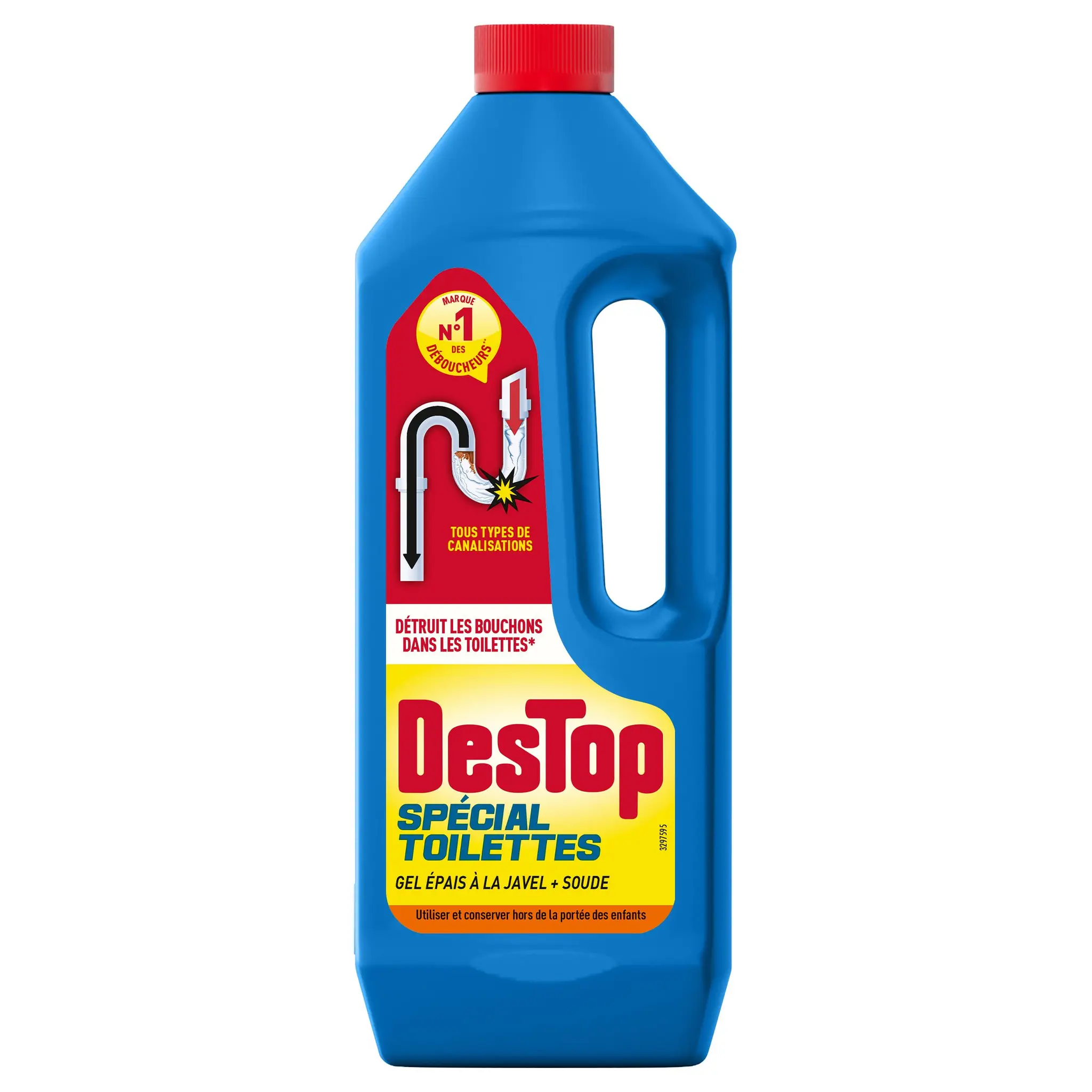 DESTOP Spécial toilettes nettoyant détartrant gel épais a la javel + soude