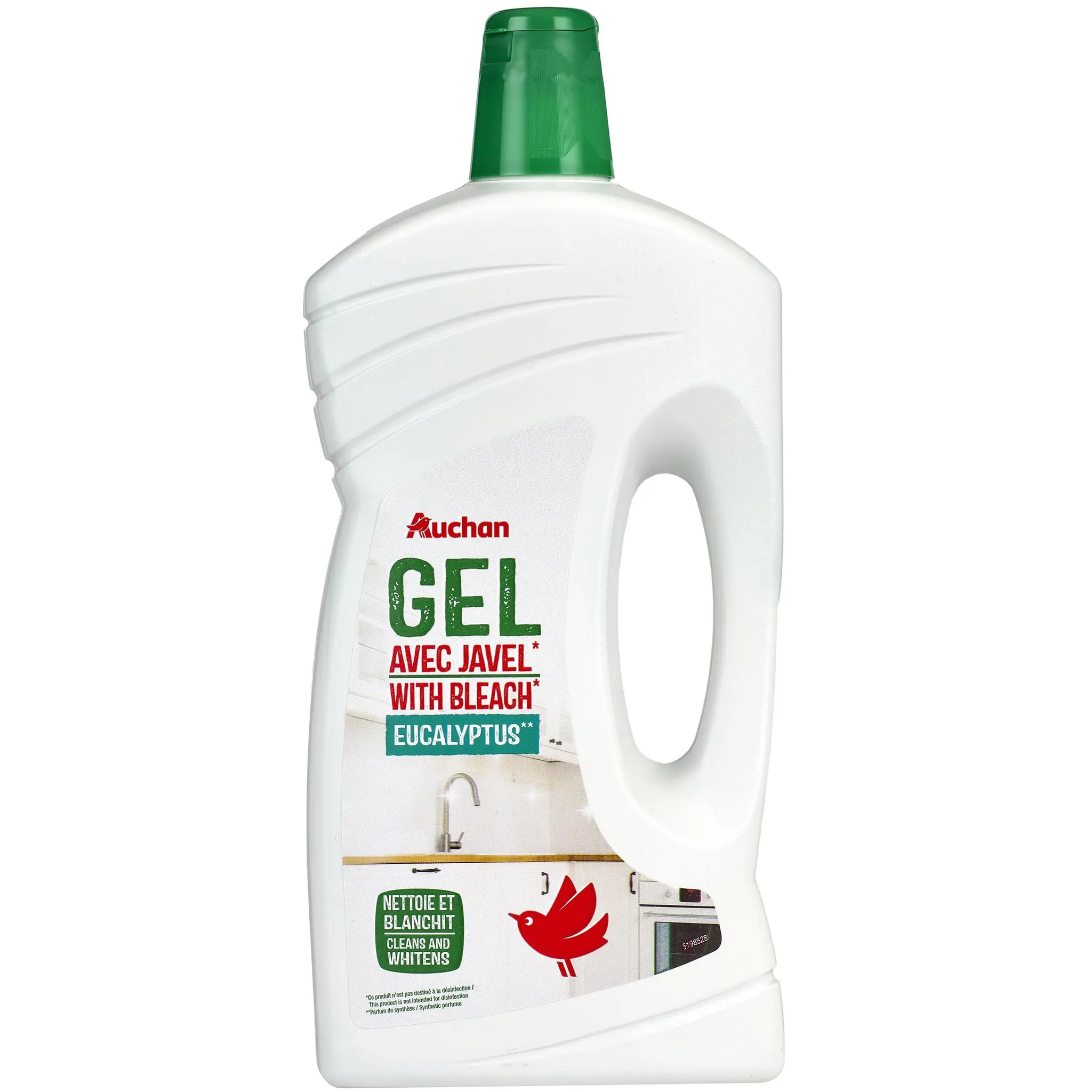 AUCHAN Gel nettoyant avec javel à action blanchissante