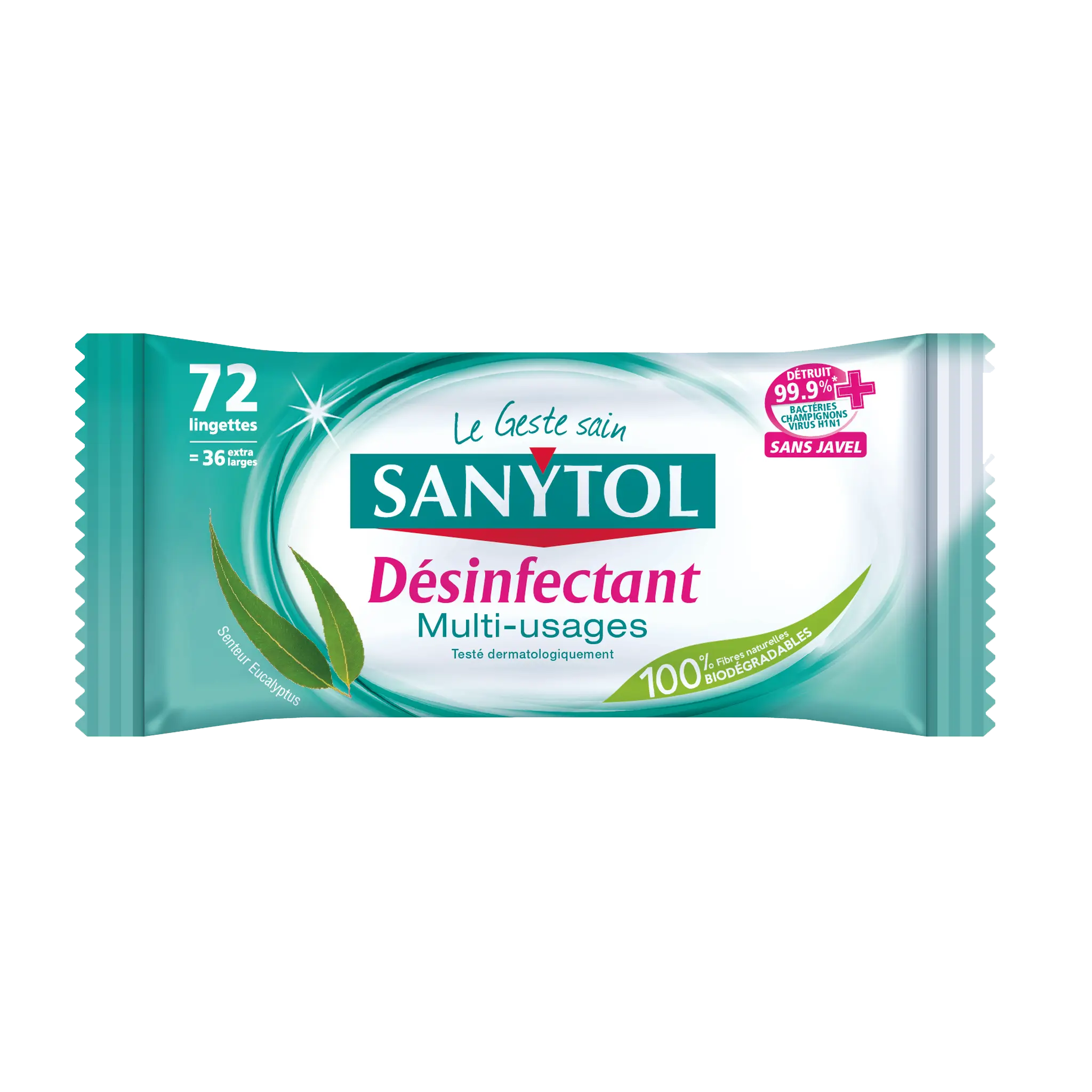 SANYTOL Lingettes désinfectantes multi-usages eucalyptus
